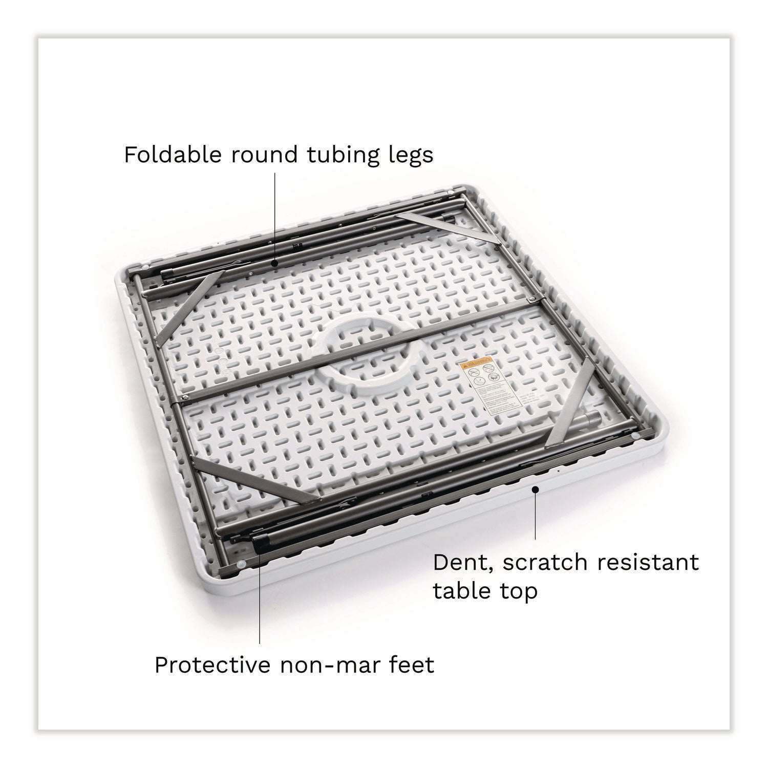 IndestrucTable® Classic Folding Table, Platinum Granite - 34" Square