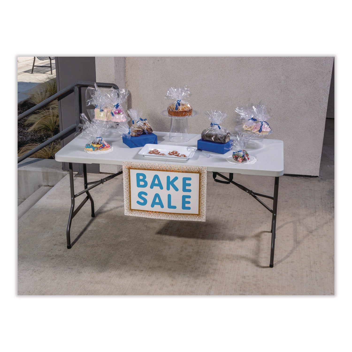 IndestrucTable® Classic Folding Table, Platinum Granite - 30x60 BiFold