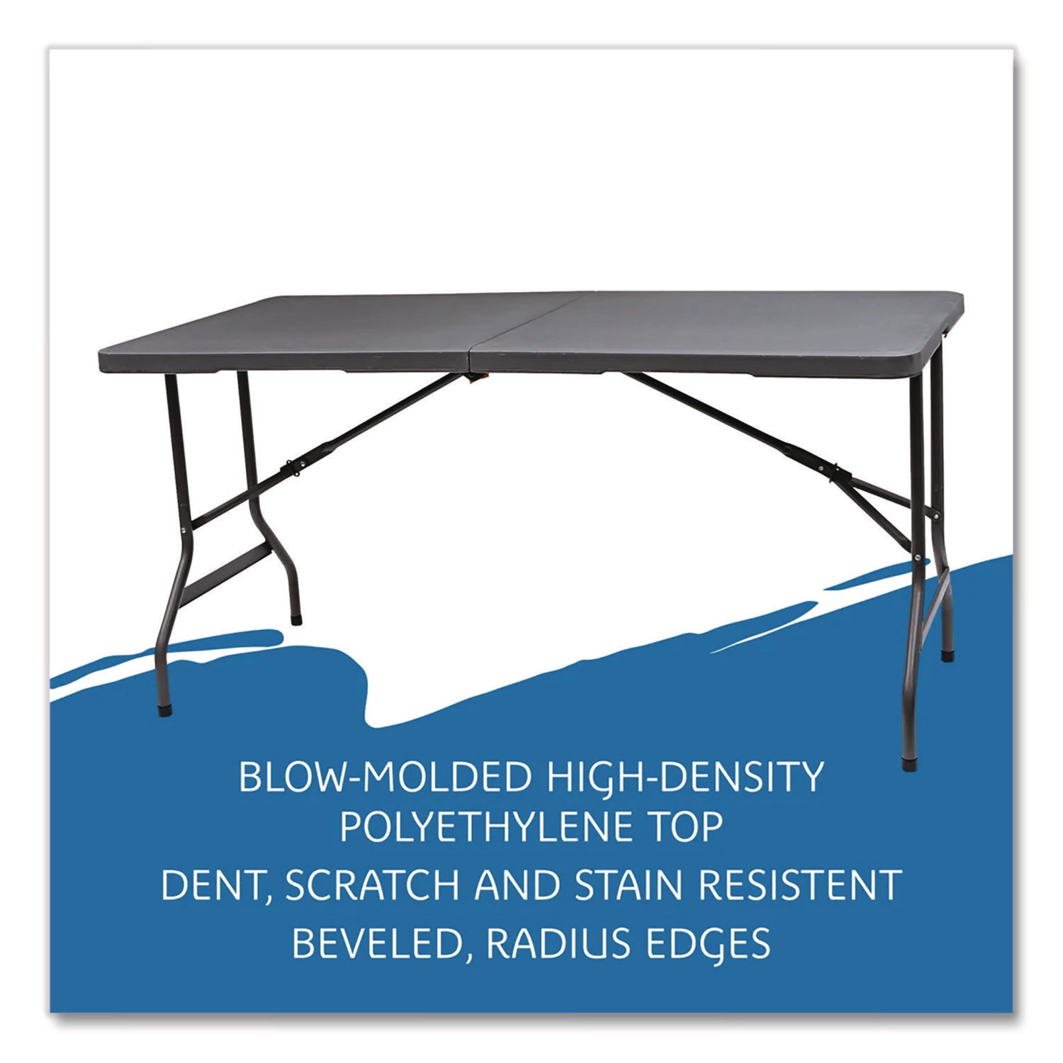 IndestrucTable® Classic Folding Table, Charcoal, 30" x 60" BiFold