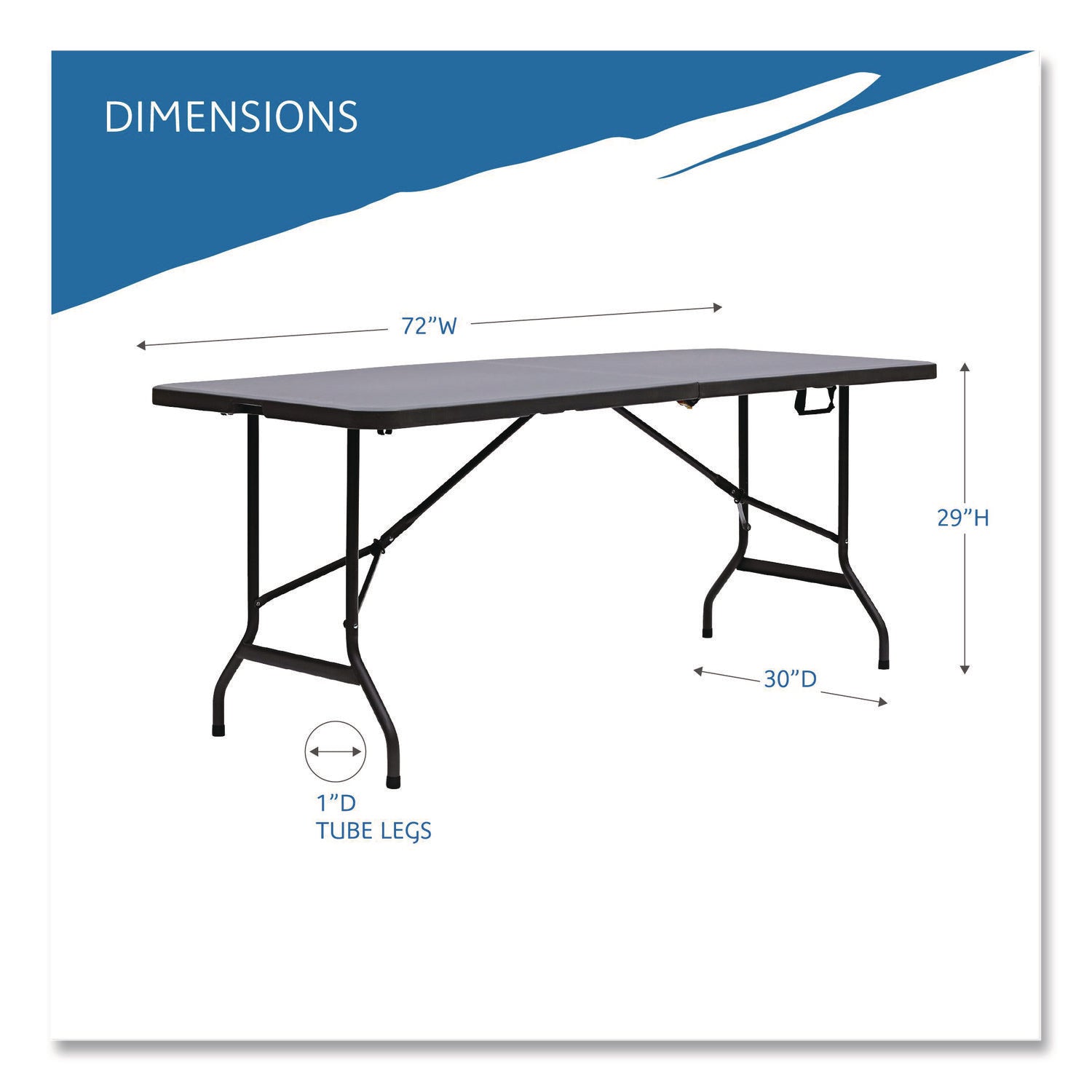 IndestrucTable® Classic Folding Table, Charcoal - 30" x 72" BiFold