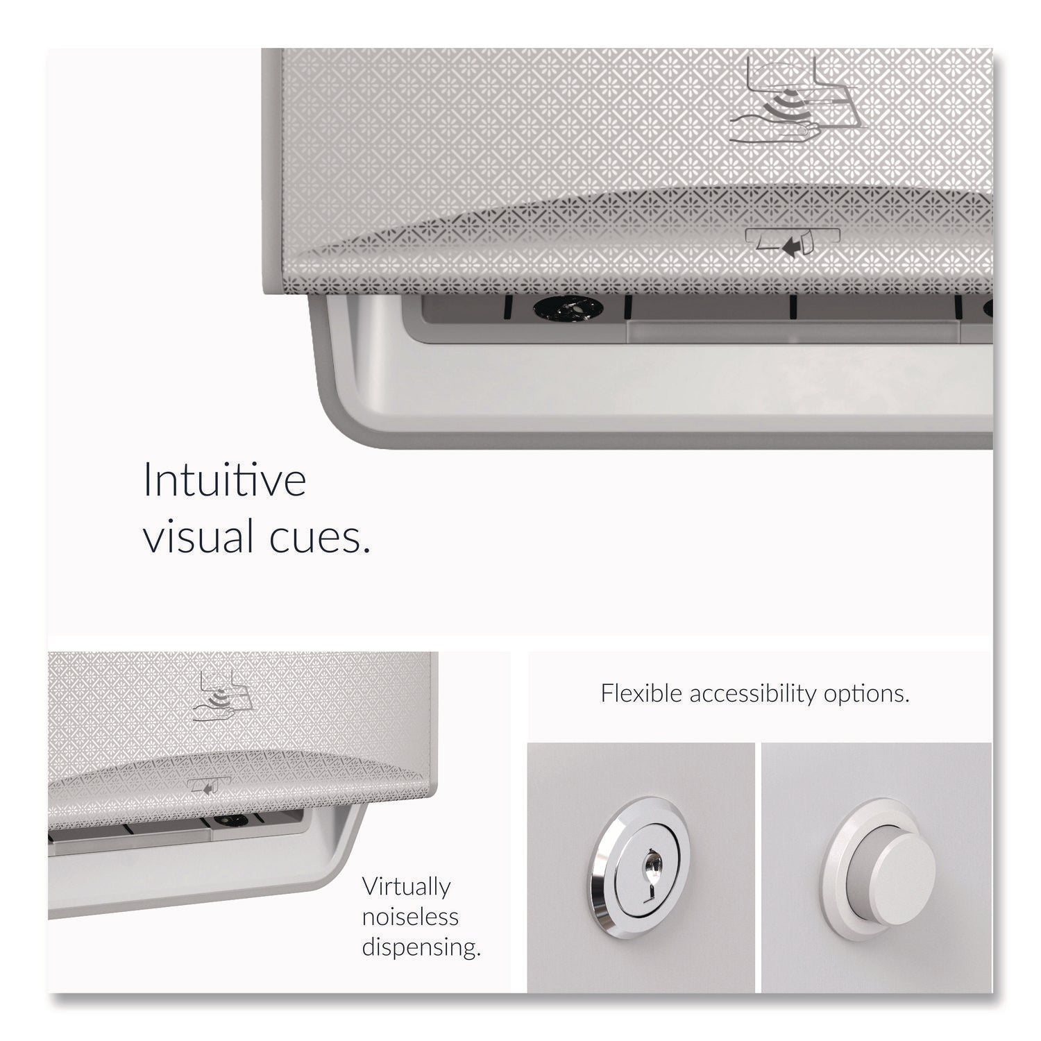 Kimberly-Clark Professional ICON Auto Roll Towel Dispenser - Touchless Dispenser - 16.5" Height x 12.4" Width x 10.2" Depth - Silver Mosaic - Automatic, Hinged, Jam-free, Key Lock, Push Button, Long Lasting - 1 Each