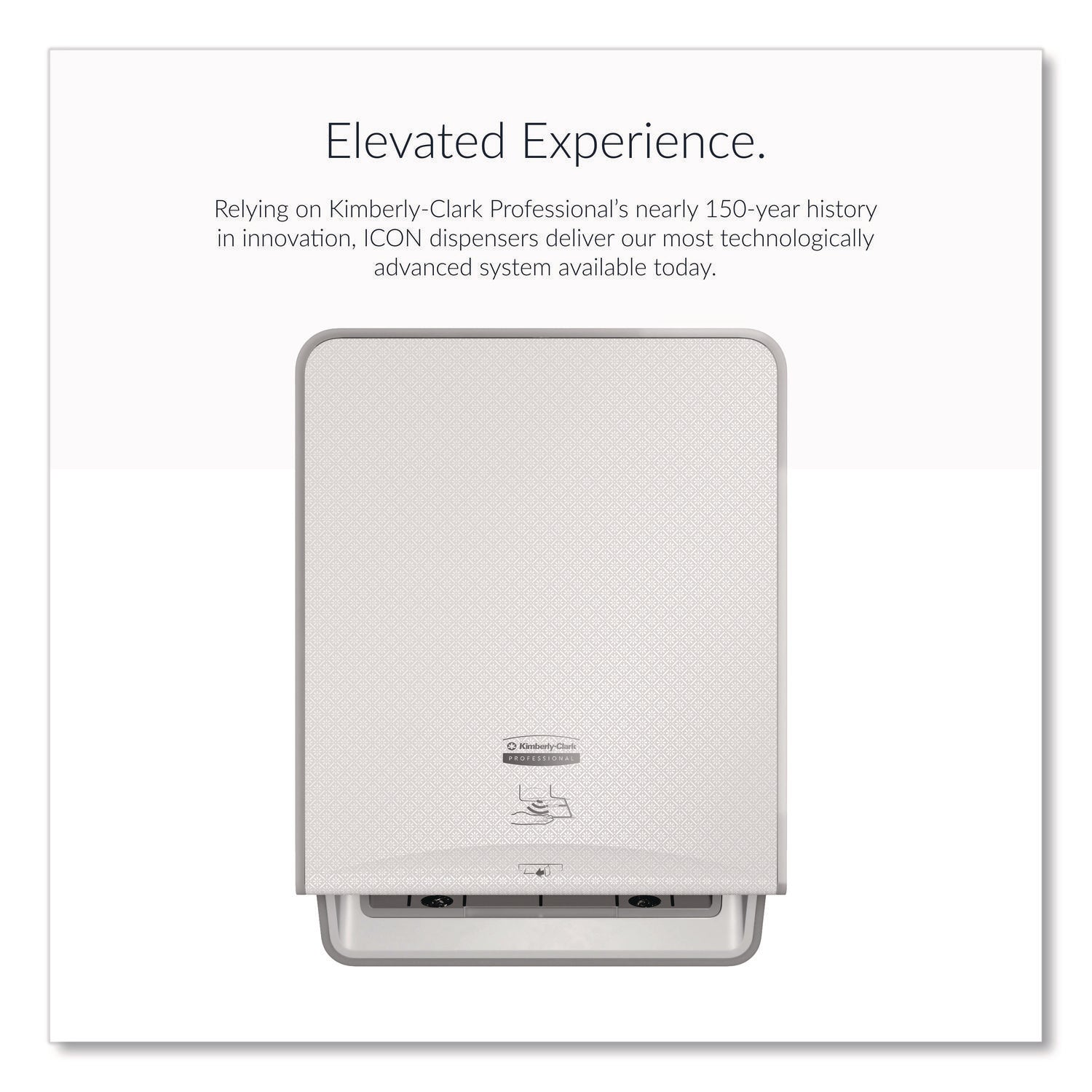 Kimberly-Clark Professional ICON Auto Roll Towel Dispenser - Touchless Dispenser - 16.5" Height x 12.4" Width x 10.2" Depth - White Mosaic - Automatic, Hinged, Jam-free, Key Lock, Push Button, Long Lasting - 1 Each