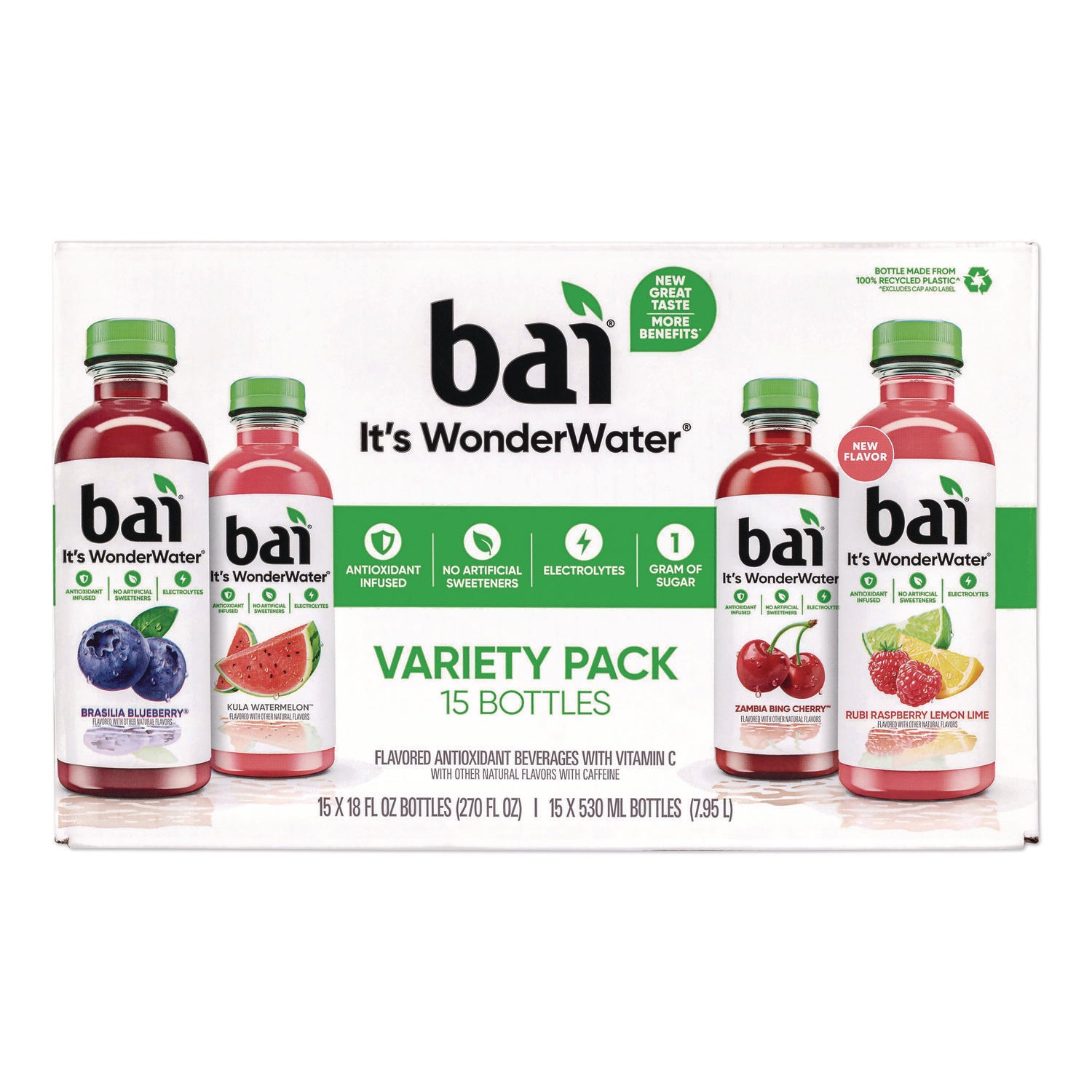 Kula Watermelon, Rubi Raspberry Lemon Lime, Brasilia Blueberry, Zambia Bing Cherry - 15 / Carton