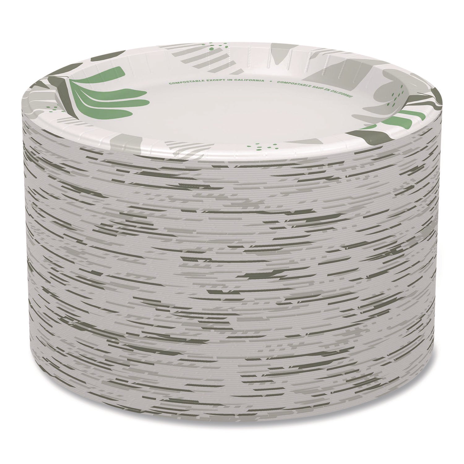 Dixie Ultra&reg; Pathways 10-1/16" Heavyweight Paper Plates by GP Pro - Serving - Pathways - Microwave Safe - 10.1" Diameter - White - Paper Body - 125 / Pack