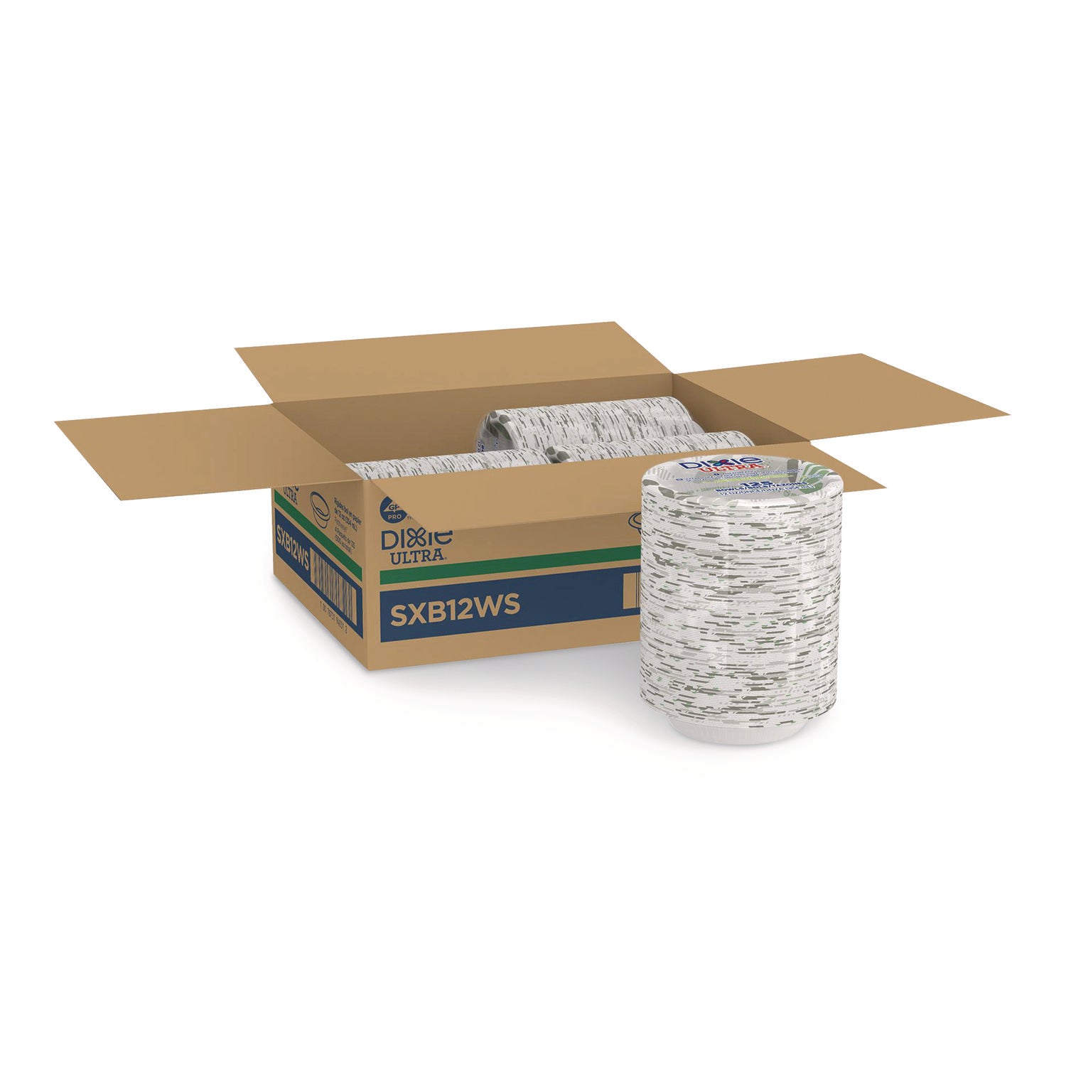 Dixie Ultra&reg; Pathways 12 oz Heavyweight Paper Bowls by GP Pro - Pathways - Disposable - Microwave Safe - White - Paper Body - 125 / Pack