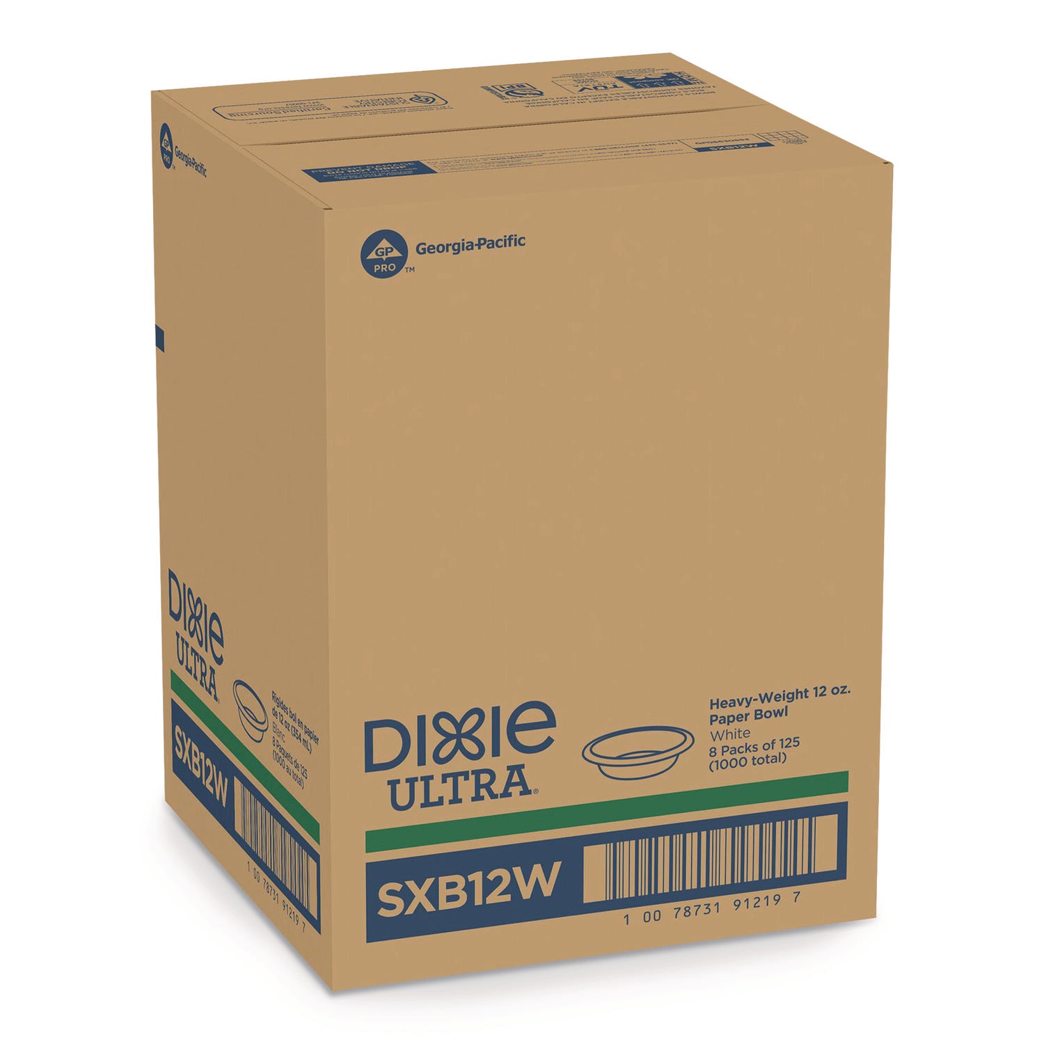 Dixie Ultra&reg; Pathways 12 oz Heavyweight Paper Bowls by GP Pro - Pathways - Disposable - Microwave Safe - White - Paper Body - 125 / Pack