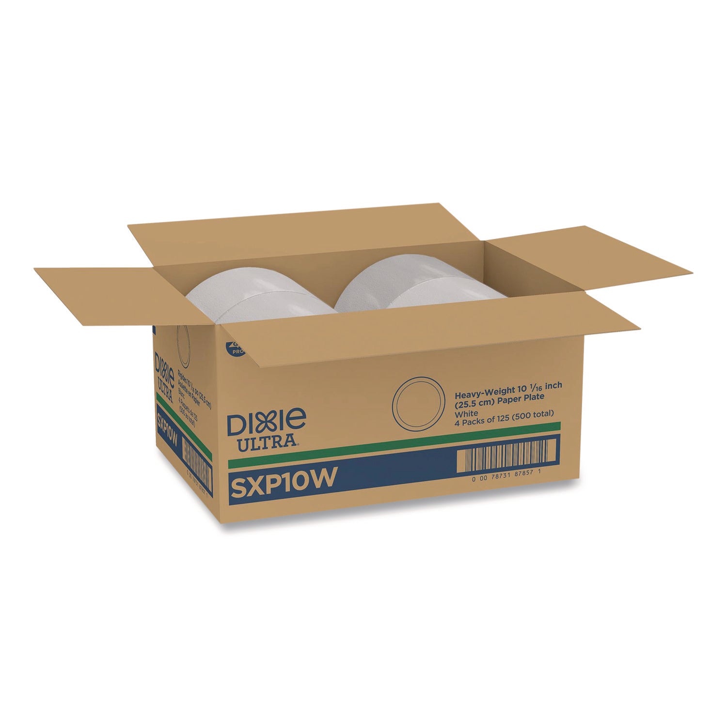 Food - Disposable - 10" Diameter - White - Paper Body - Round - 500 / Case