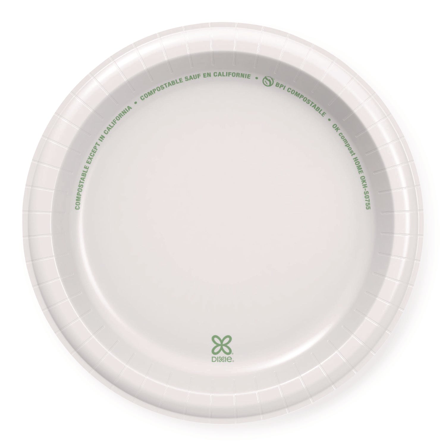 Dixie Basic 8.5" Lightweight White Paper Plates, Microwave Safe, Cut and Soak Resistant, 125 Pack