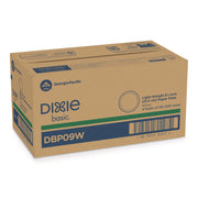 Dixie Basic 8.5" Lightweight White Paper Plates, Microwave Safe, Cut and Soak Resistant, 125 Pack