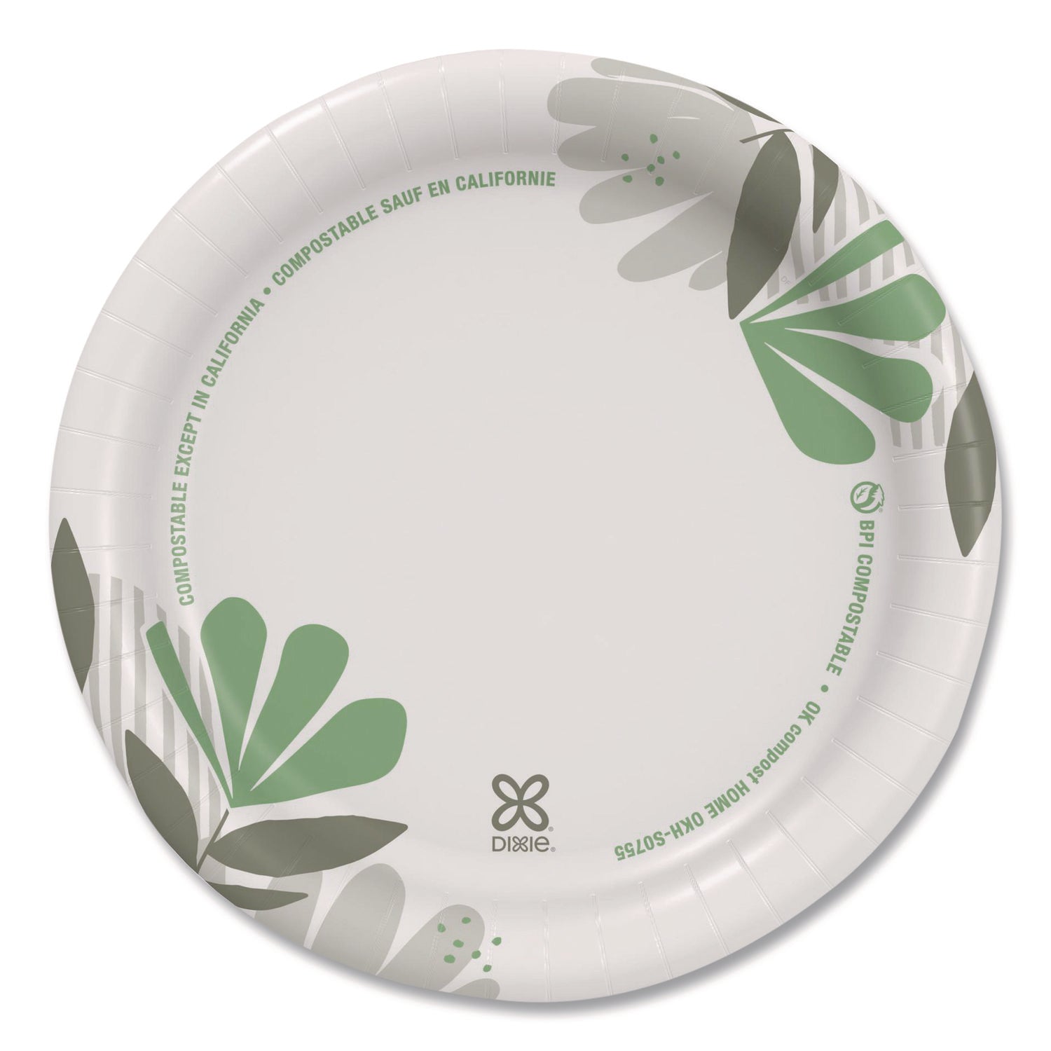 Dixie Pathways 7" Medium-weight Paper Plates by GP Pro - 6.9" Diameter - White - Paper Body - 125 / Pack