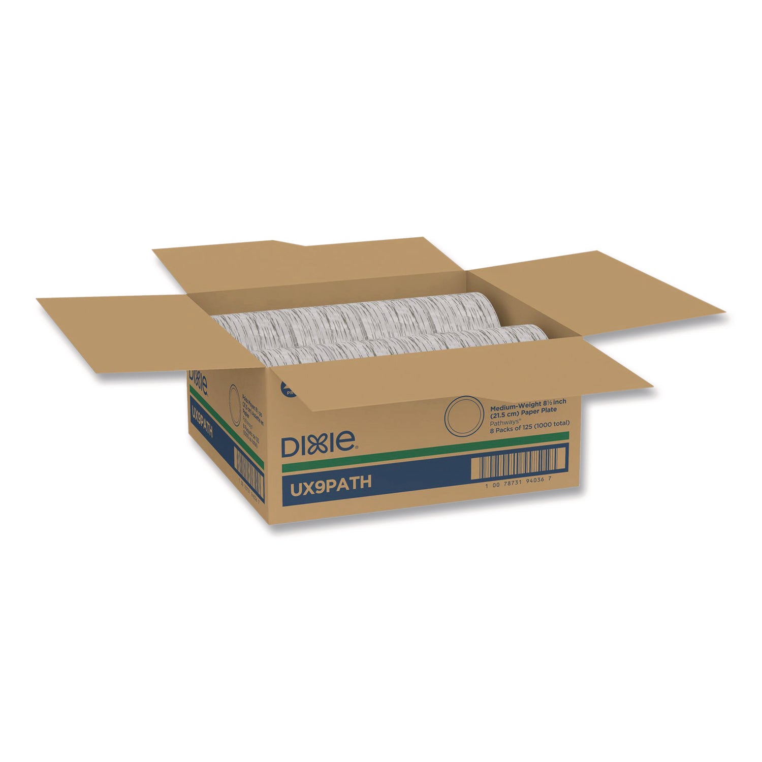 8.5" Diameter - White - Paper Body - 125/Pack - 8 / Carton