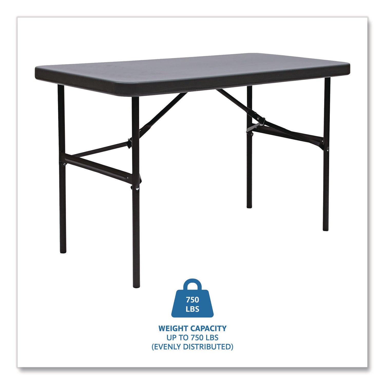 IndestrucTable® Commercial Folding Table , Charcoal - 24" x 48"