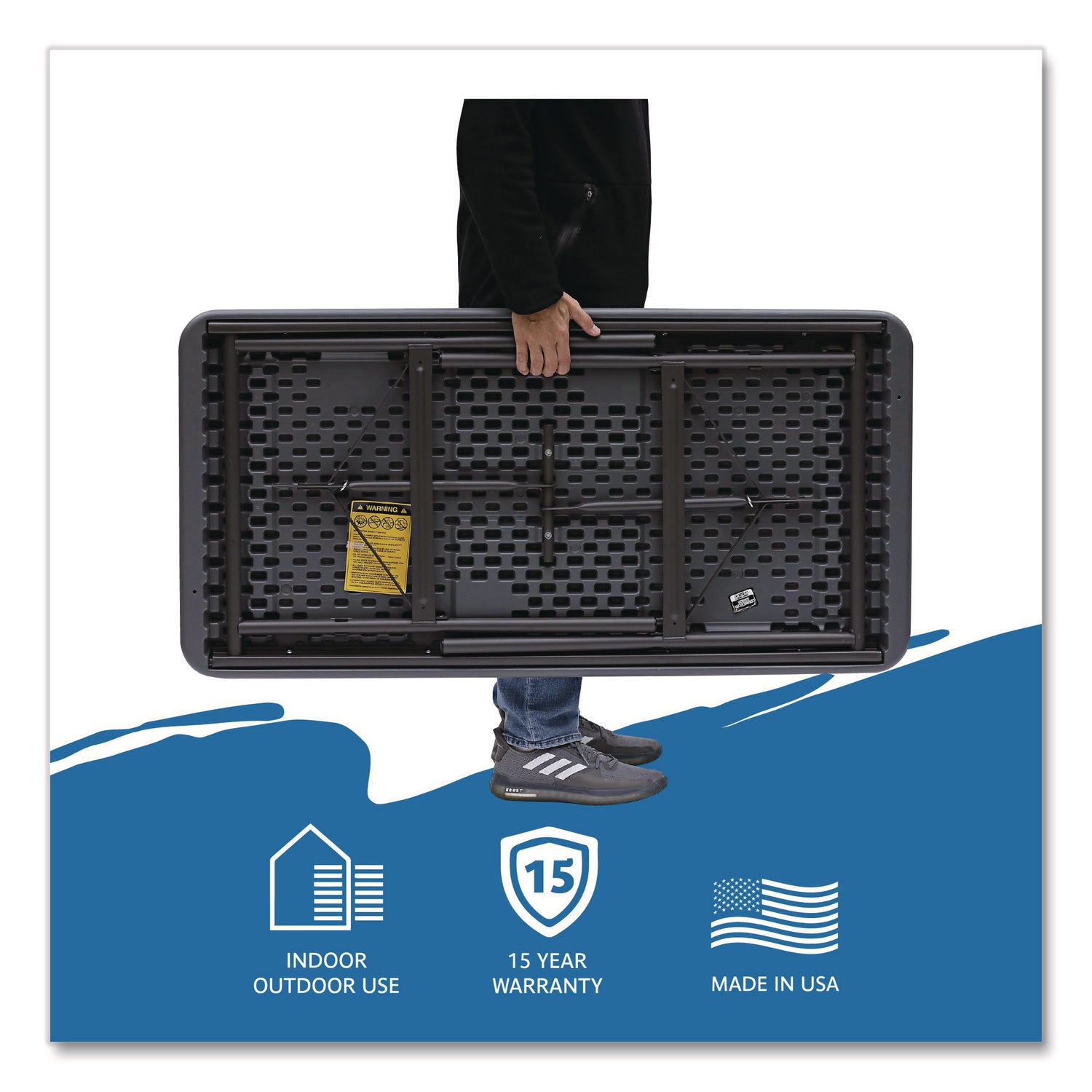 IndestrucTable® Commercial Folding Table , Charcoal - 24" x 48"