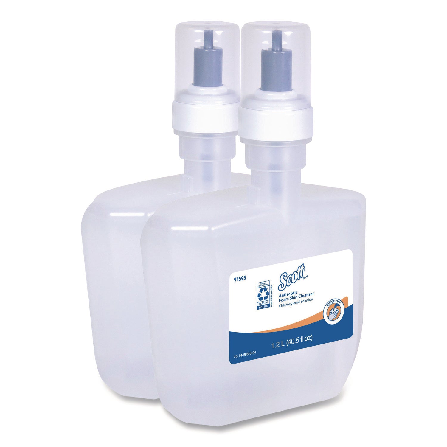 2.53 lb - Bottle Dispenser - Hand, Skin - Clear - Anti-septic, Unscented, Non-staining, Fragrance-free - 2 / Carton