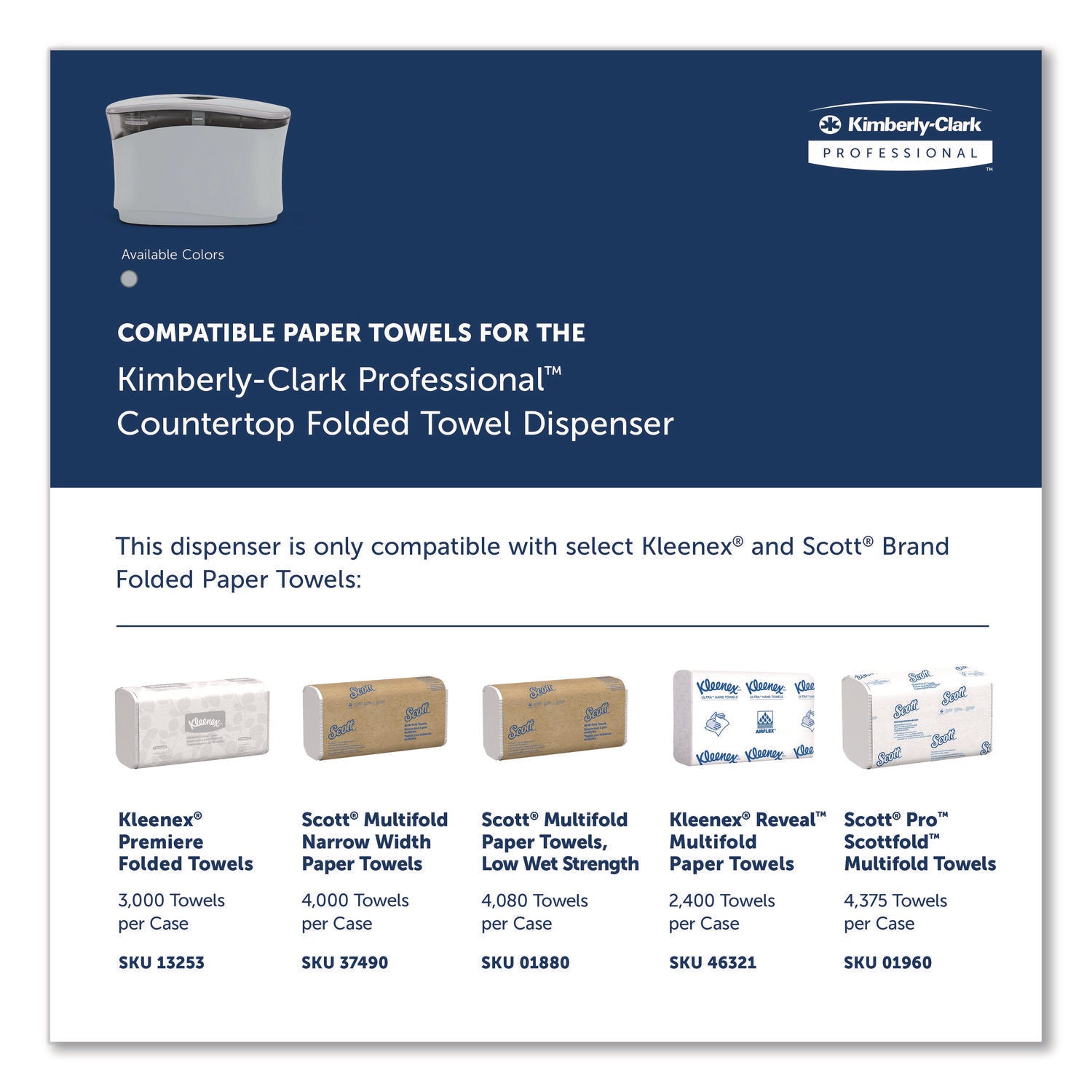 Multifold Dispenser - 13.3" Height x 9" Width x 5.2" Depth - Soft Gray - Refillable, Hygienic - 1 / Case