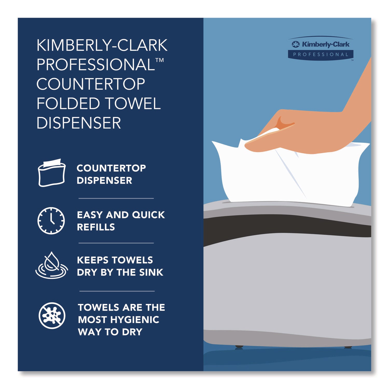 Multifold Dispenser - 13.3" Height x 9" Width x 5.2" Depth - Soft Gray - Refillable, Hygienic - 1 / Case