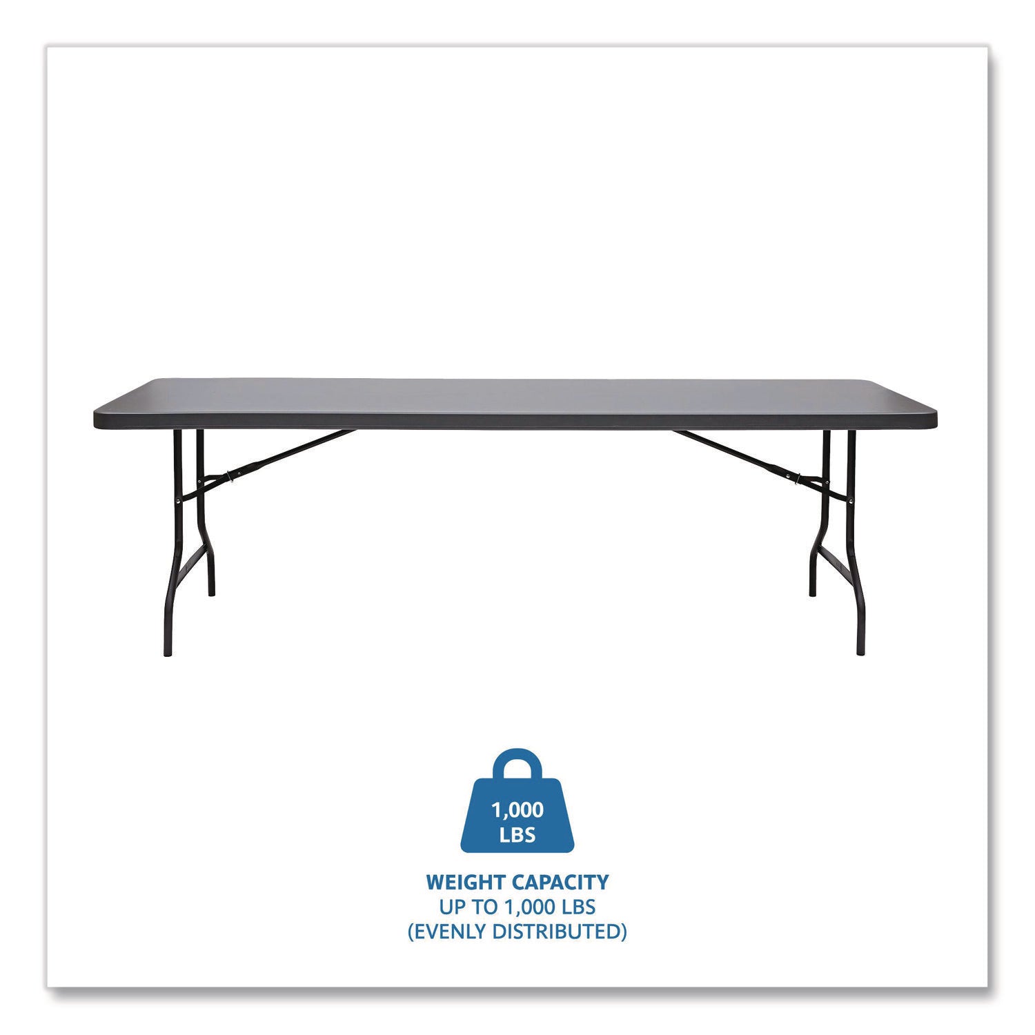 IndestrucTable® Commercial Folding Table, Charcoal - 30" x 96"