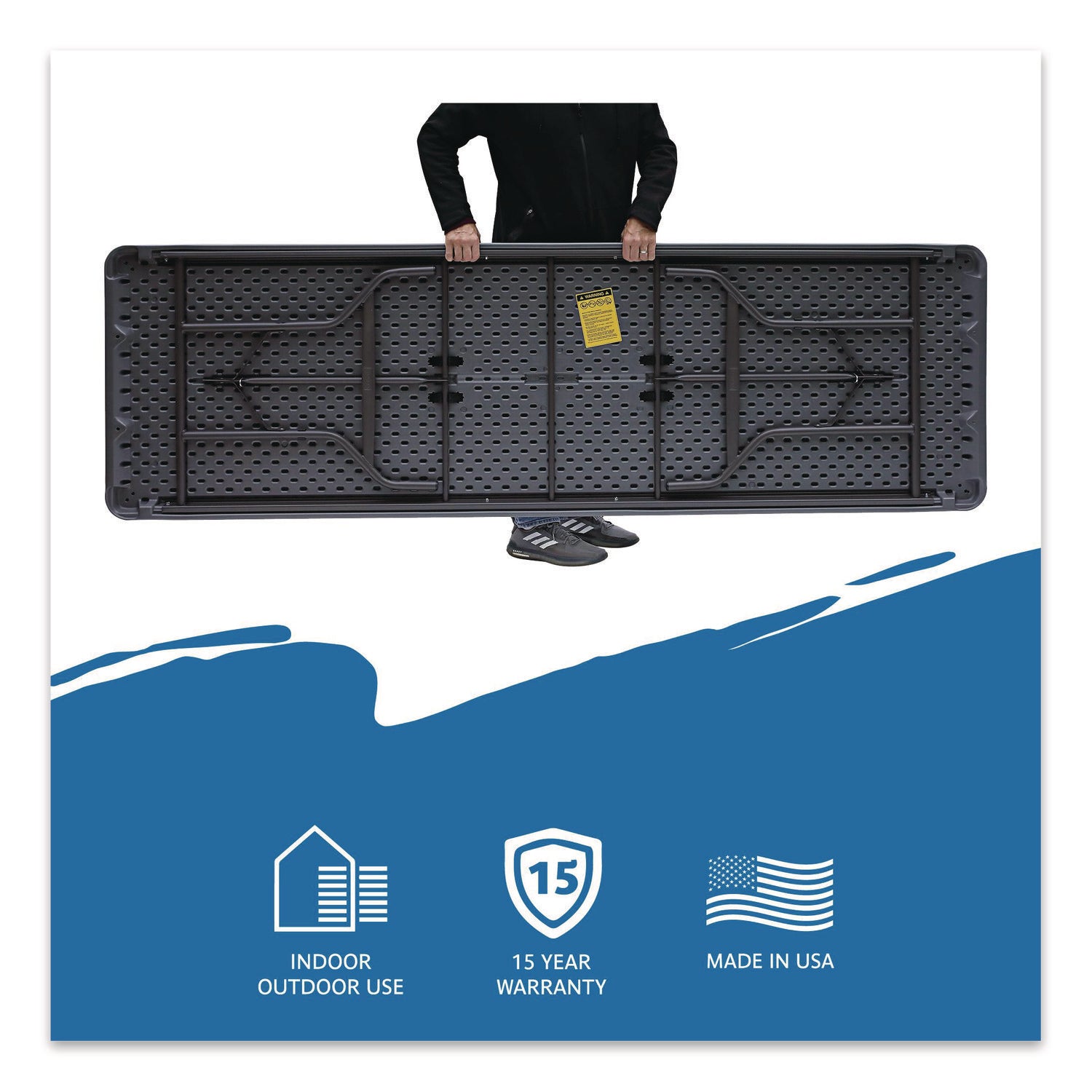 IndestrucTable® Commercial Folding Table, Charcoal - 30" x 96"