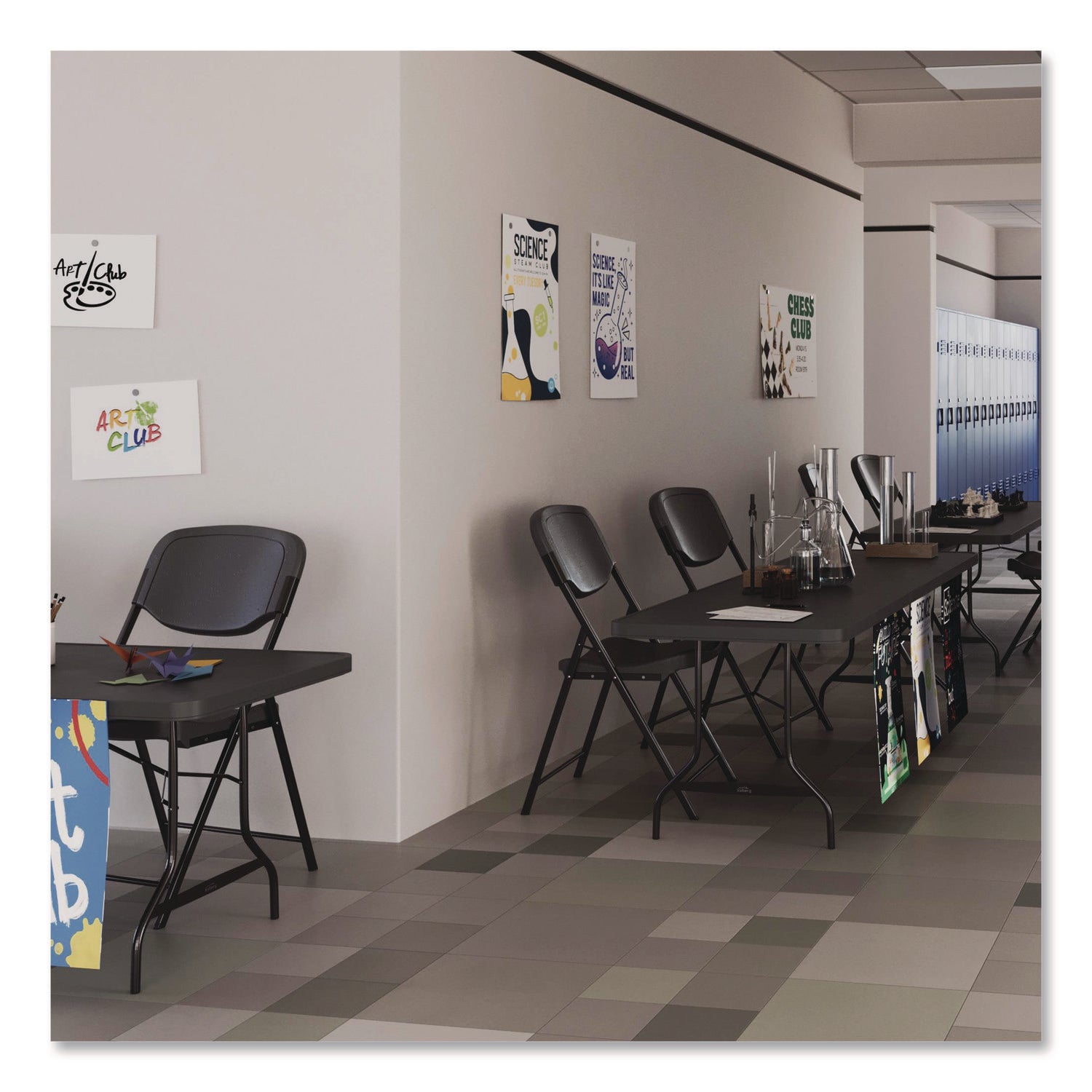 IndestrucTable® Commercial Folding Table, Charcoal - 30" x 96"