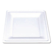 ChampWare Molded Fiber Tableware, Square Molded Fiber Plate, 8" x 8", White, 125 Plates/Sleeve, 4 Sleeves/Carton
