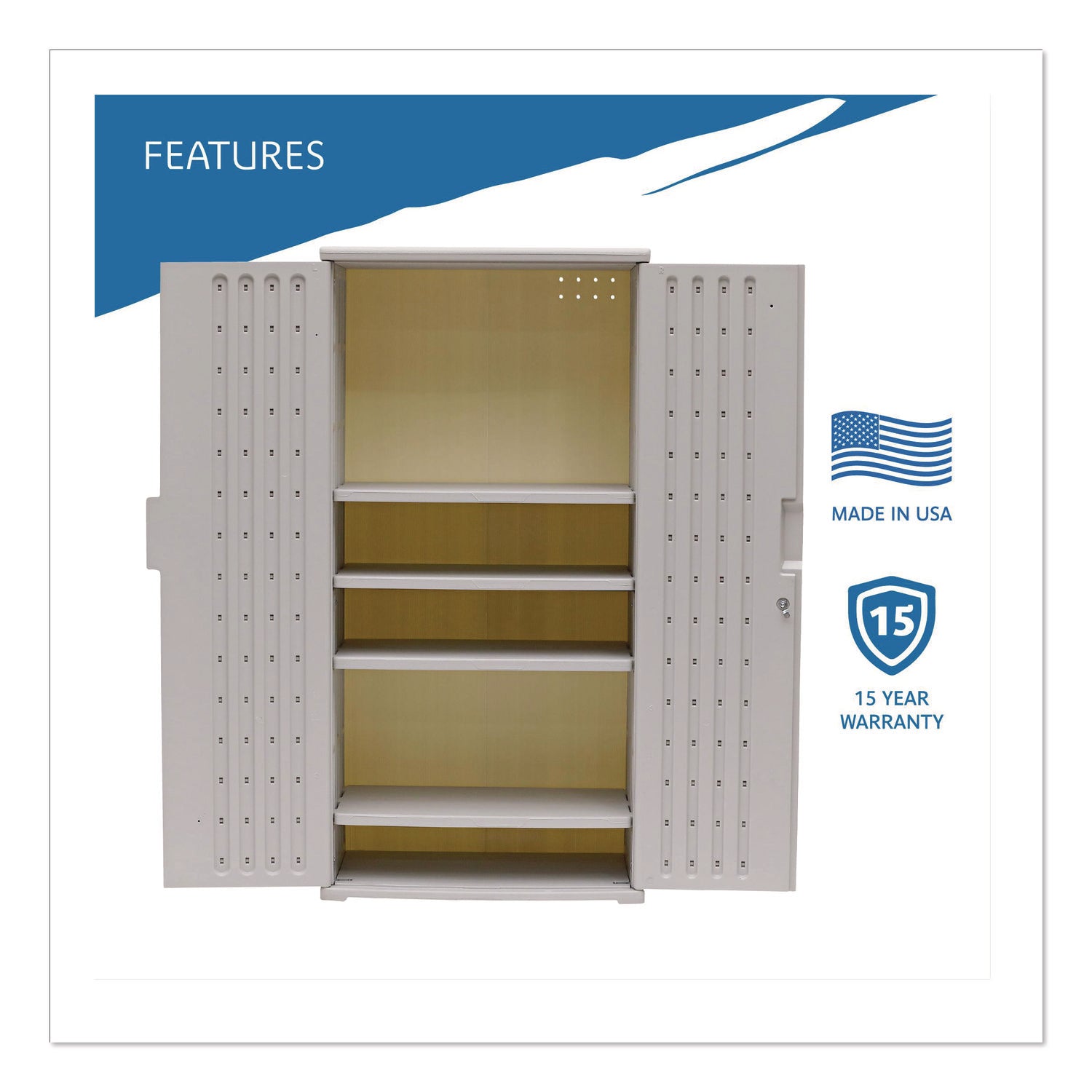 Rough n Ready® 72" Storage Cabinet, Platinum