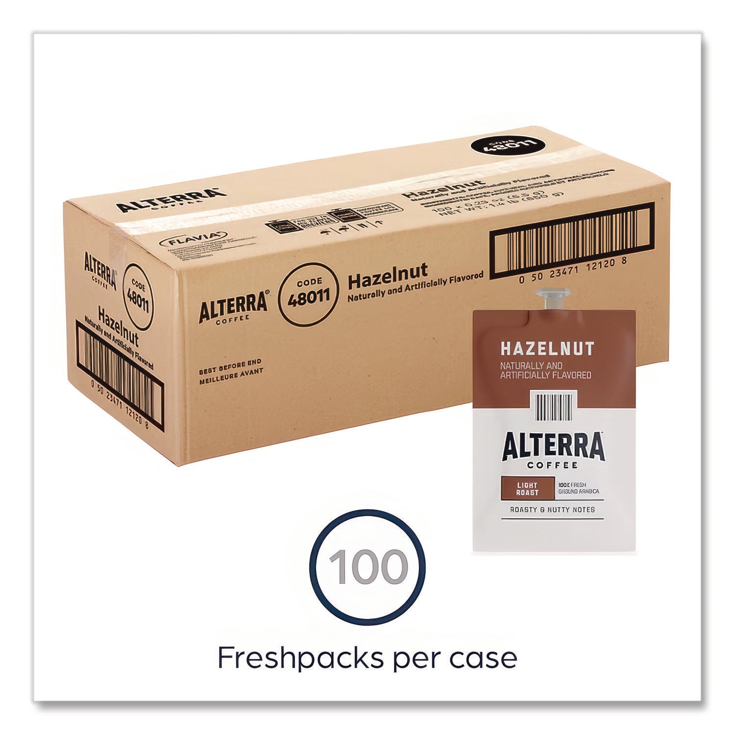 Coffee Freshpack Pods, Hazelnut, Medium Roast, 0.23 Oz, 100/carton
