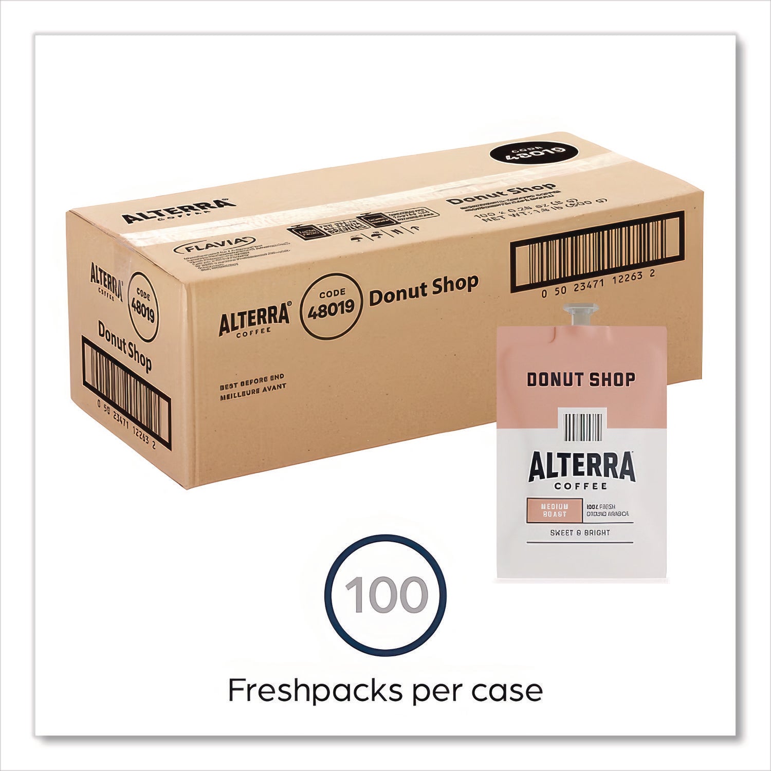 Coffee Freshpack Pods, Donut Shop Blend, Medium Roast, 0.28 Oz, 100/carton