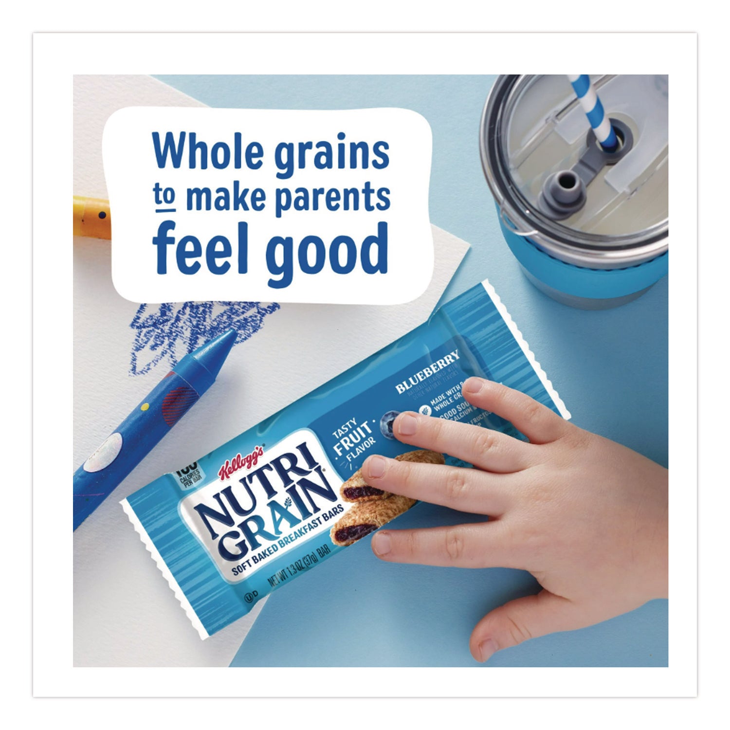 Nutri-Grain Keebler Fruity Cereal Bars - Individually Wrapped, Low Fat - Blueberry - 16 / Box