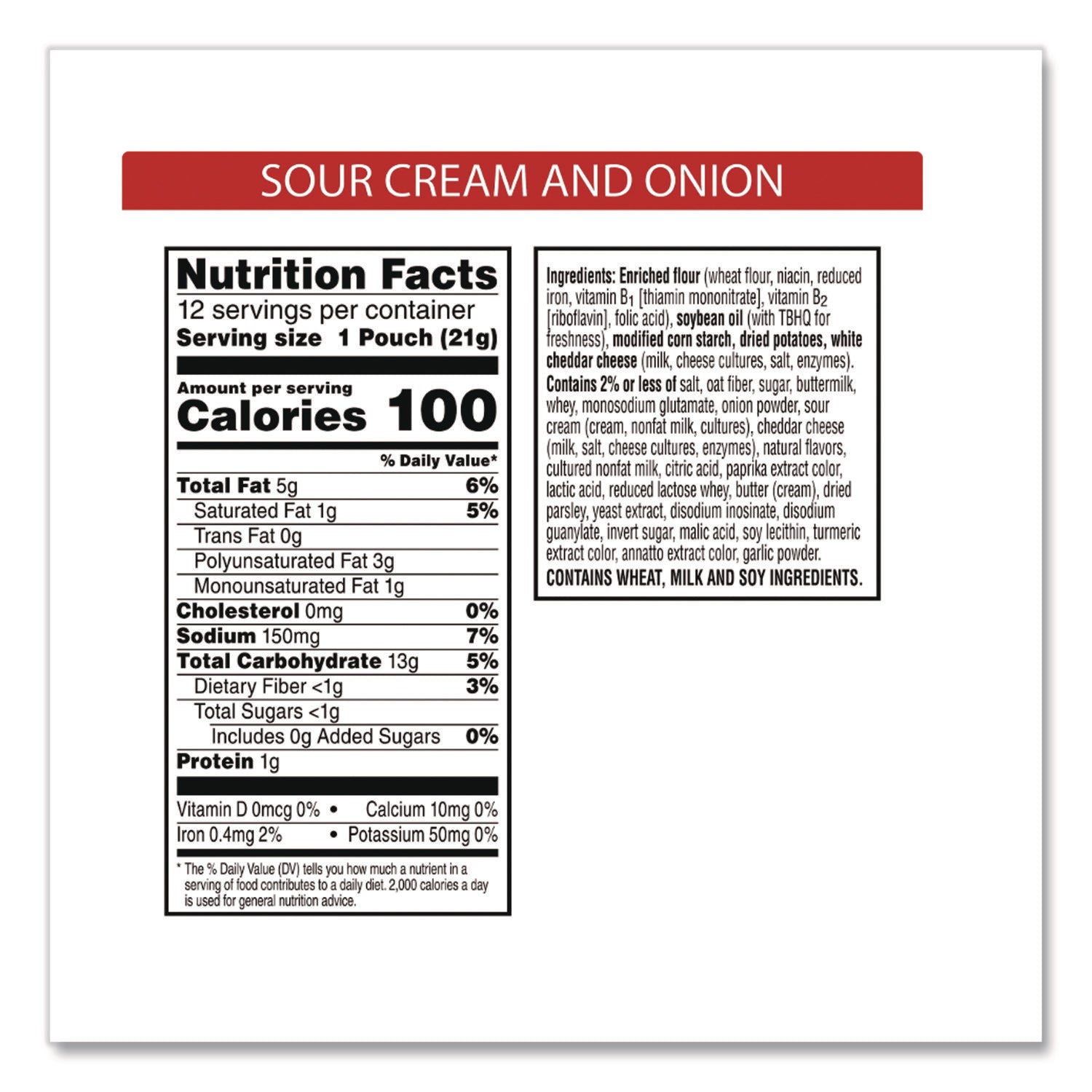 Cheddar Sour Cream, Onion - 6 / Carton