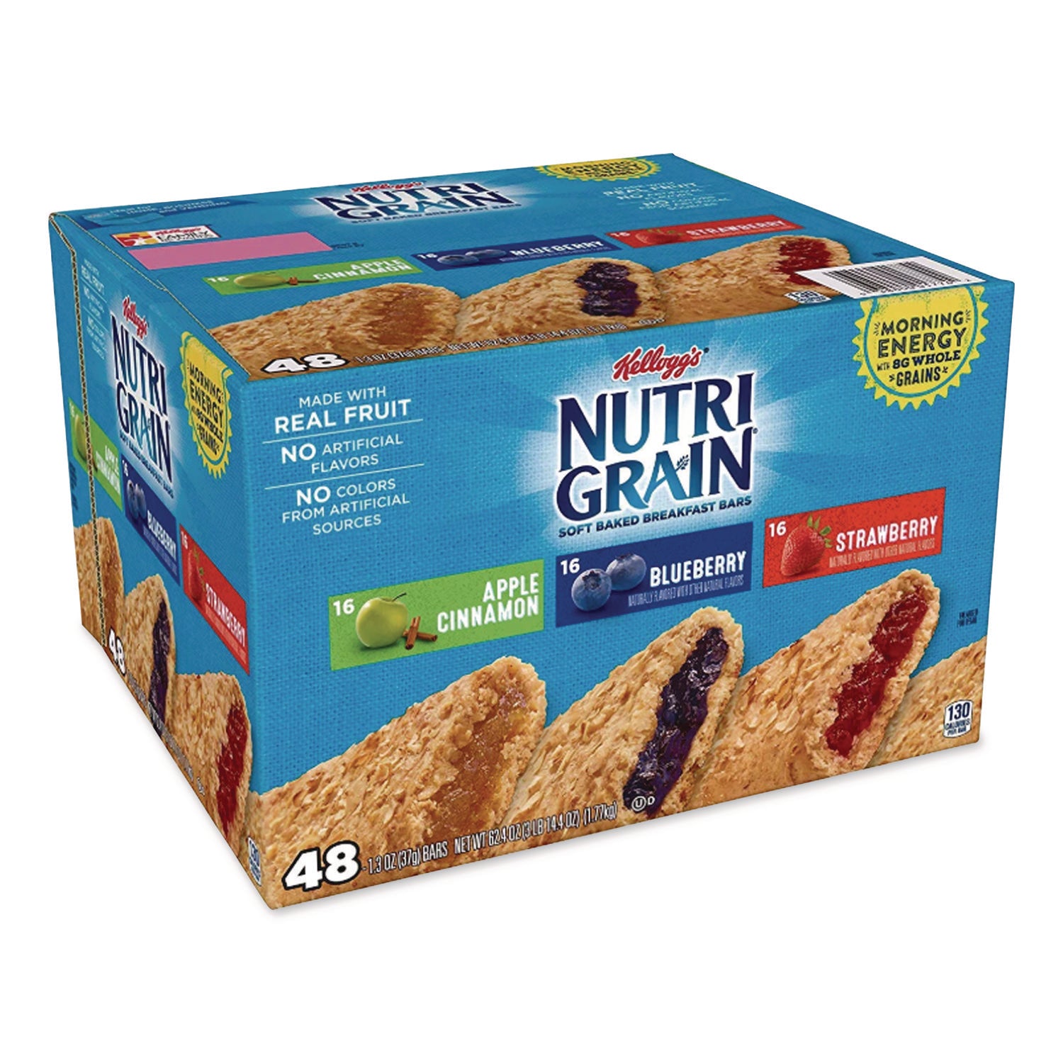 Individually Wrapped - Apple Cinnamon, Strawberry, Blueberry - 1.30 oz - 16/Box - 3 / Carton