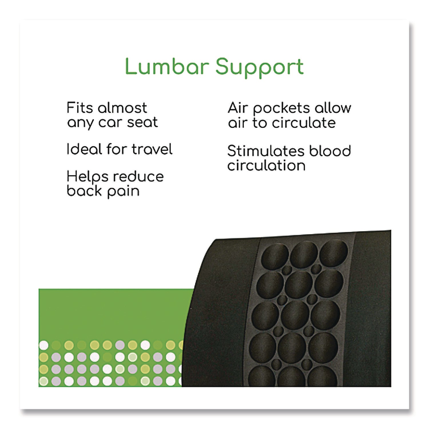 Back Support, 13.5 X 4 X 13.8, Black