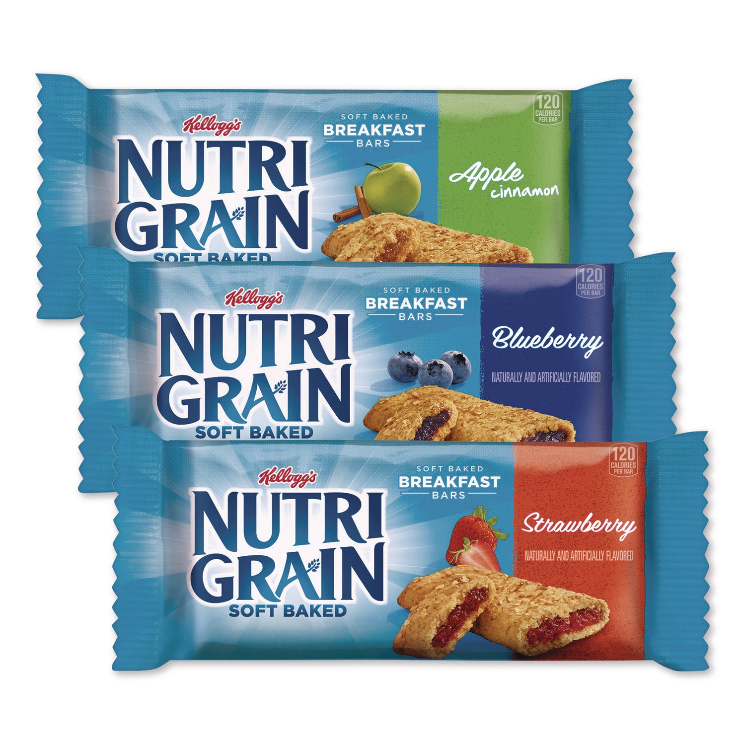 Green Rabbit Snack Box, Assorted Flavors (Apple, Cinnamon, Blueberry, Strawberry), No High Fructose Corn Syrup, Individually Wrapped, 1.30 oz Bars, 16/Box, 48/Carton