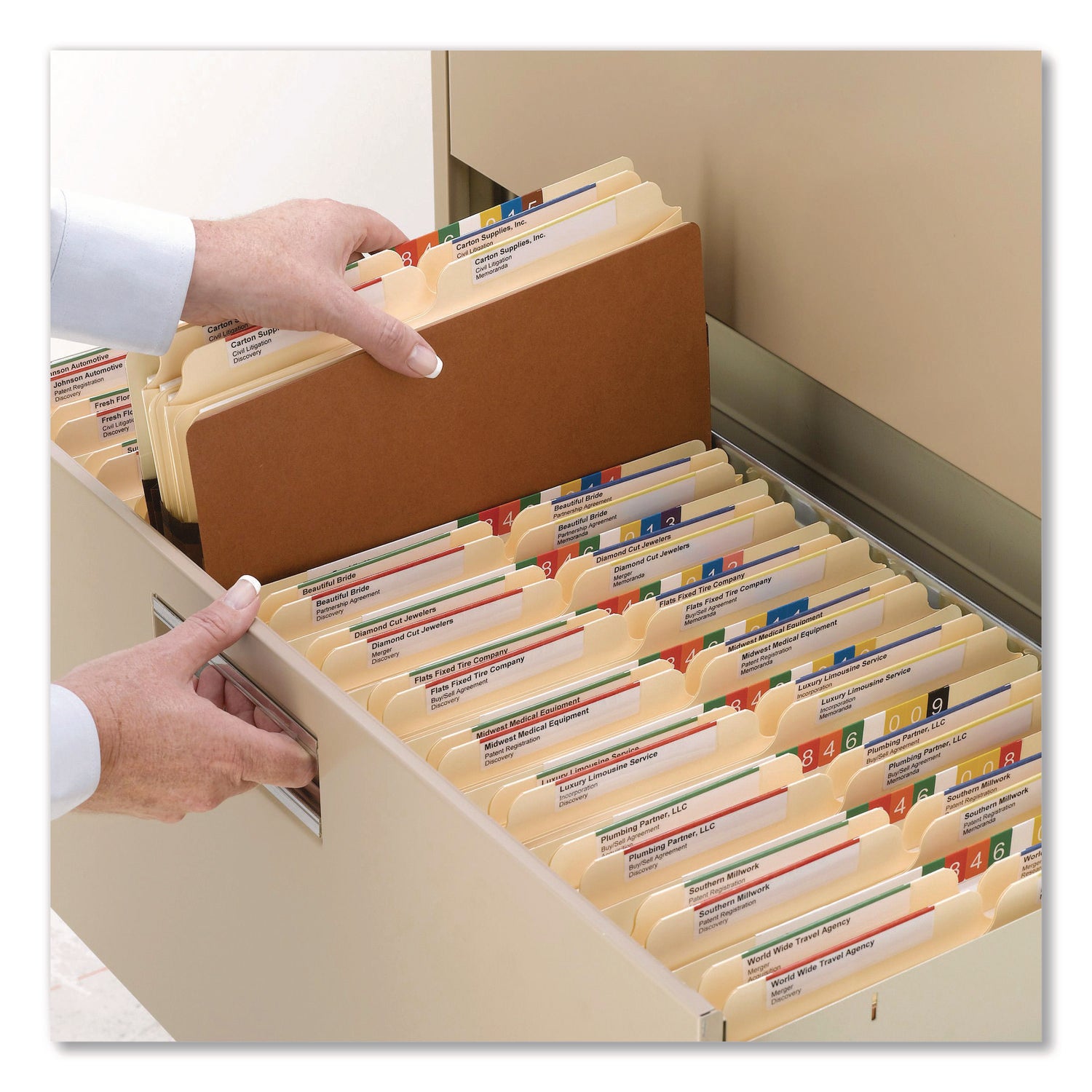 Smead Straight Tab Letter Size Recycled File Pocket, 8.5" x 11", 5.25" Expansion, Redrope, Tear Resistant, Reinforced Gusset, 30% Recycled, 10/Box
