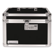 Latching Lid Locking Personal Security Box, Combination Lock, 10 X 7.5 X 7.75, Plastic; Steel; Aluminum, Black