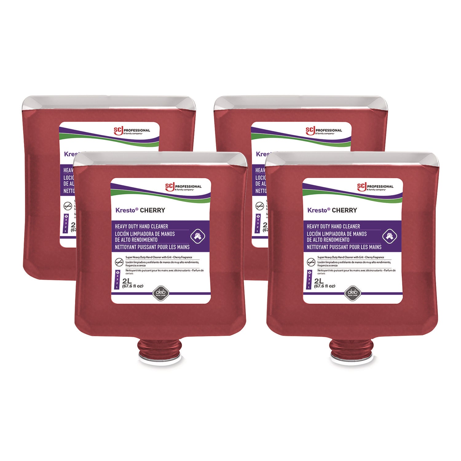 Cherry Scent - 2.11 quart - Soil Remover, Oil Remover, Grease Remover, Carbon Remover, Odor Remover, Petroleum - Industrial, Automotive - Red - Heavy Duty, Silicone-free - 4 / Carton