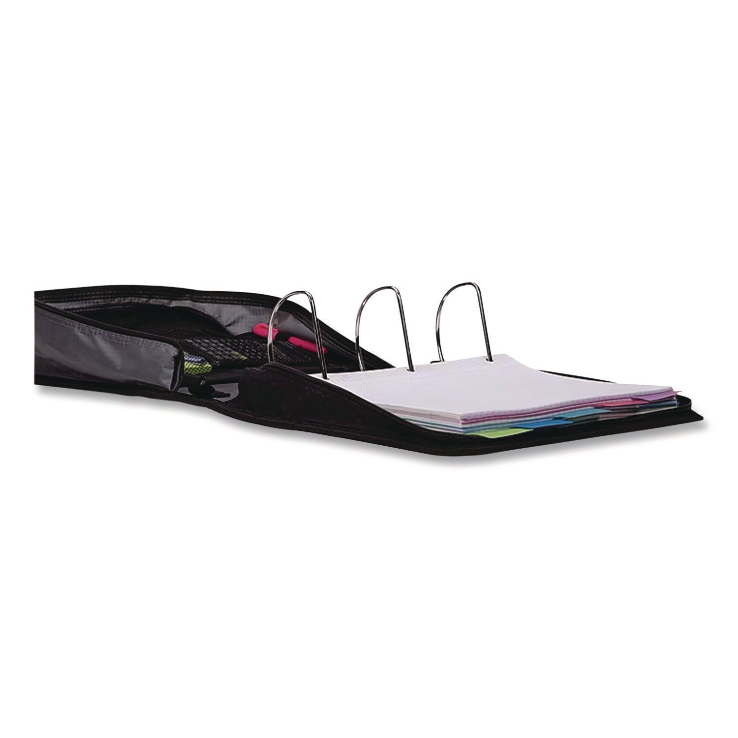 King Size Mighty Zip Tab Binder, 3 Rings, 4" Capacity, 11 X 8.5, Red