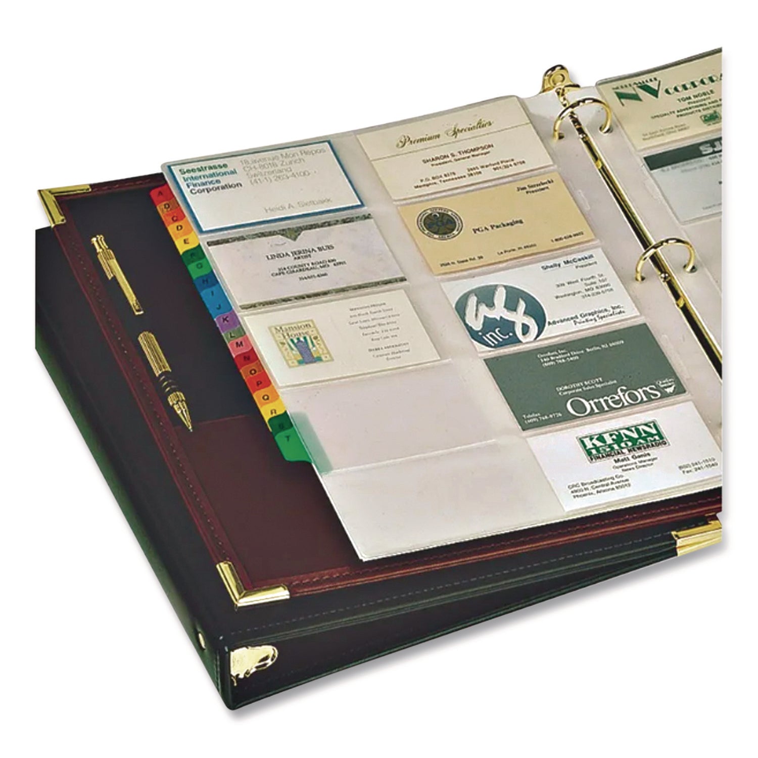 12" Height x 0.1" Width x 9.5" Length - 10 x Page, 200 x Card Capacity - For Letter 8 1/2" x 11" Sheet - Ring Binder - Rectangular - Clear - Polypropylene - 10 / Pack
