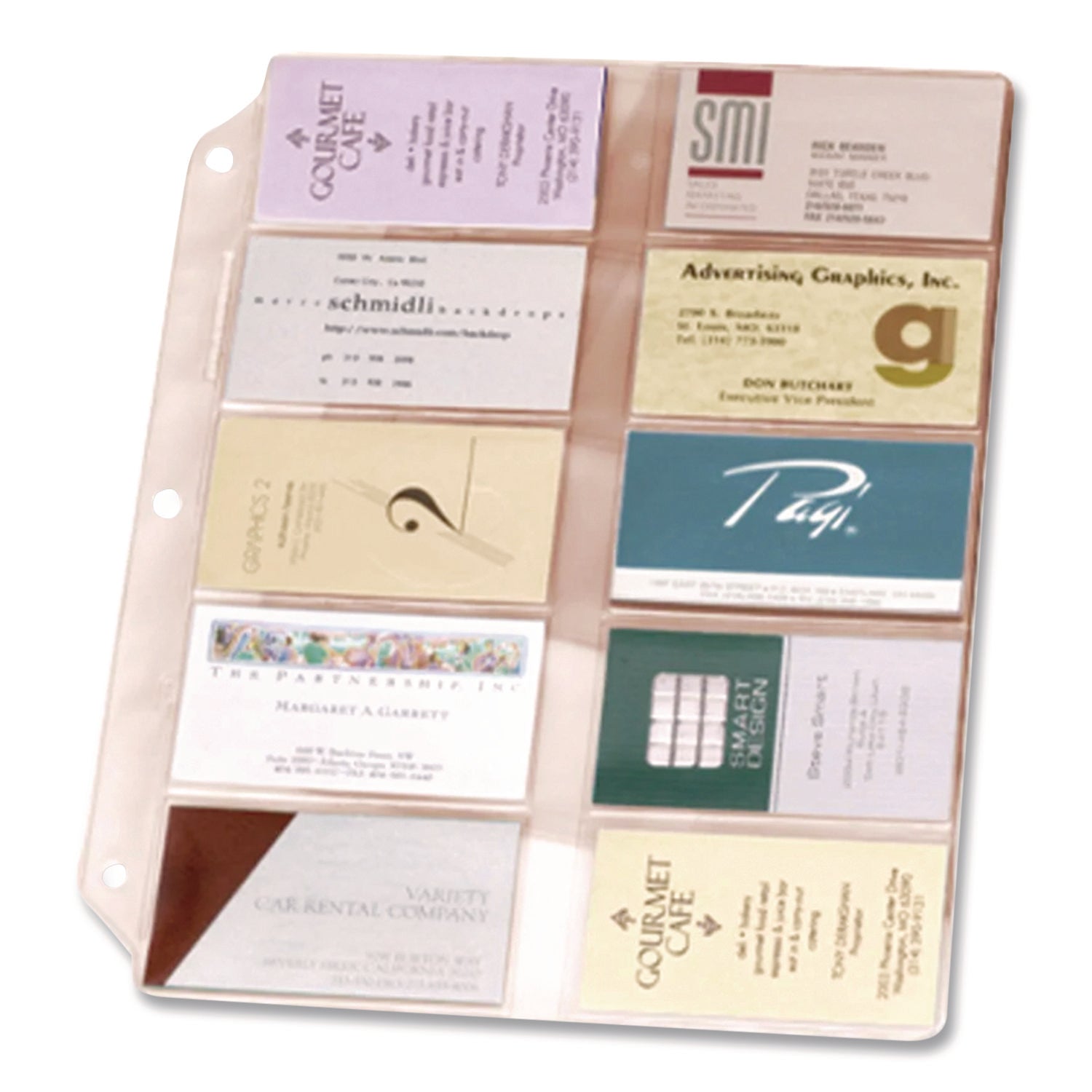 12" Height x 0.1" Width x 9.5" Length - 10 x Page, 200 x Card Capacity - For Letter 8 1/2" x 11" Sheet - Ring Binder - Rectangular - Clear - Polypropylene - 10 / Pack