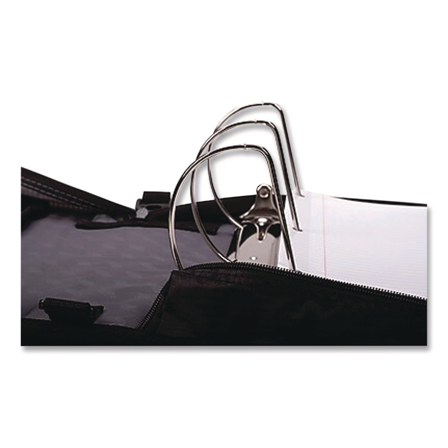 King Size Mighty Zip Tab Binder, 3 Rings, 4" Capacity, 11 X 8.5, Black