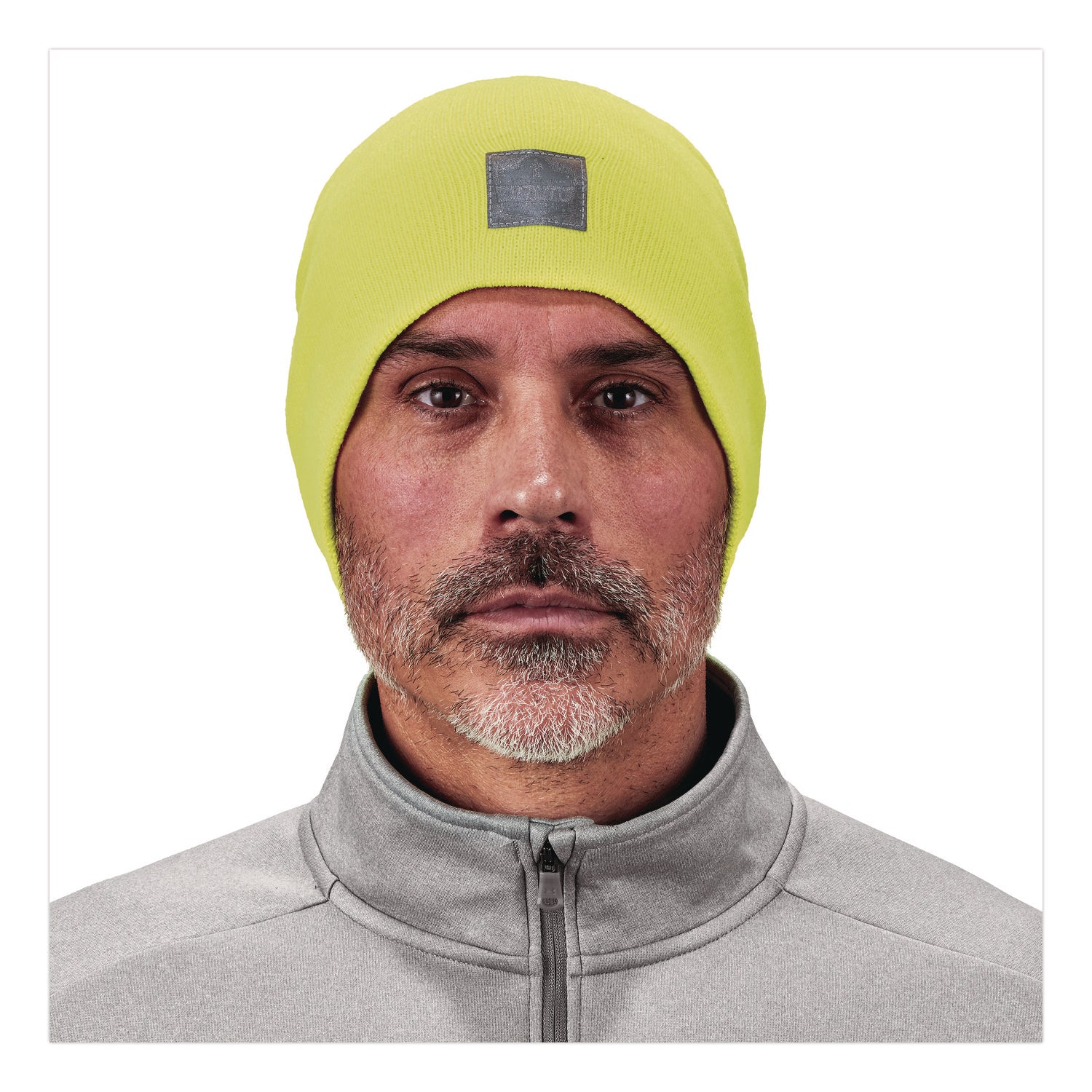 Ergodyne 6812 Ribbed Knit Beanie, Acrylic, Lime, Pack of 6
