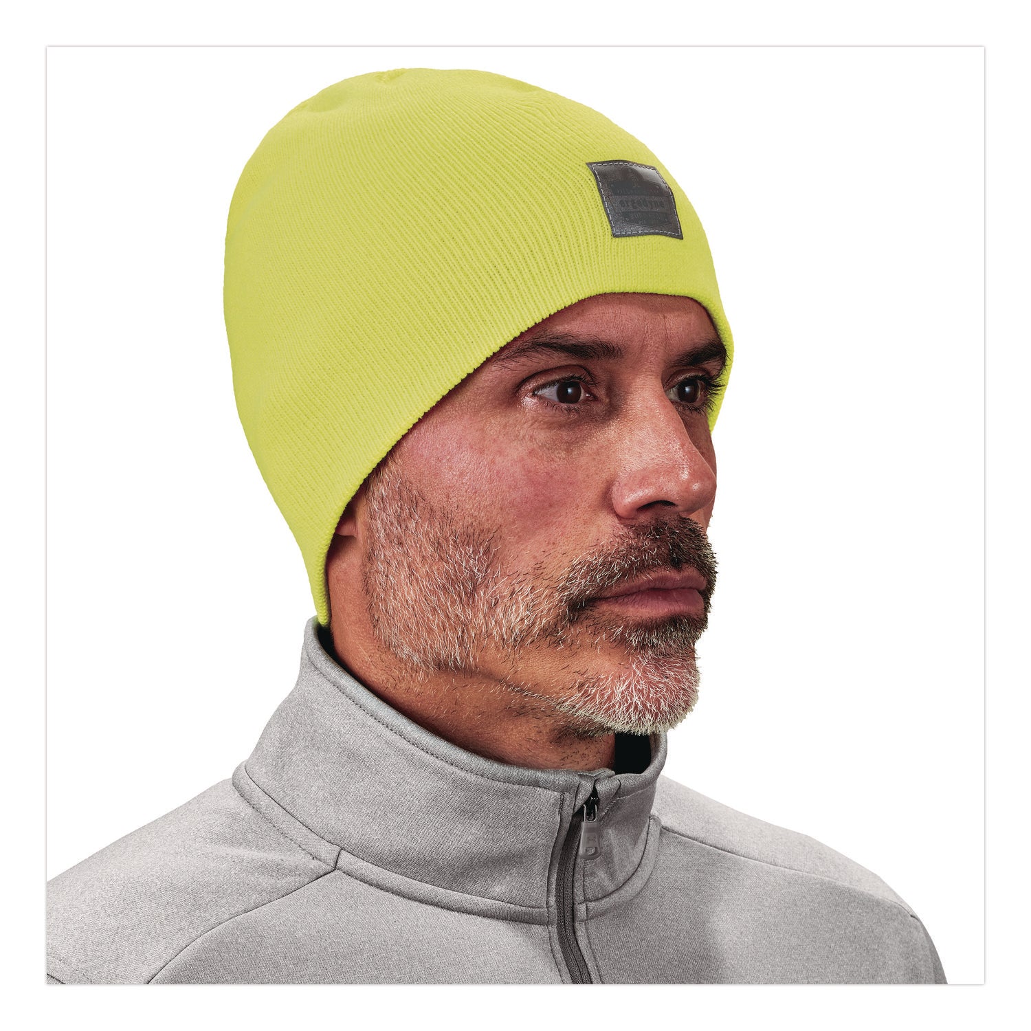 Ergodyne 6812 Ribbed Knit Beanie, Acrylic, Lime, Pack of 6