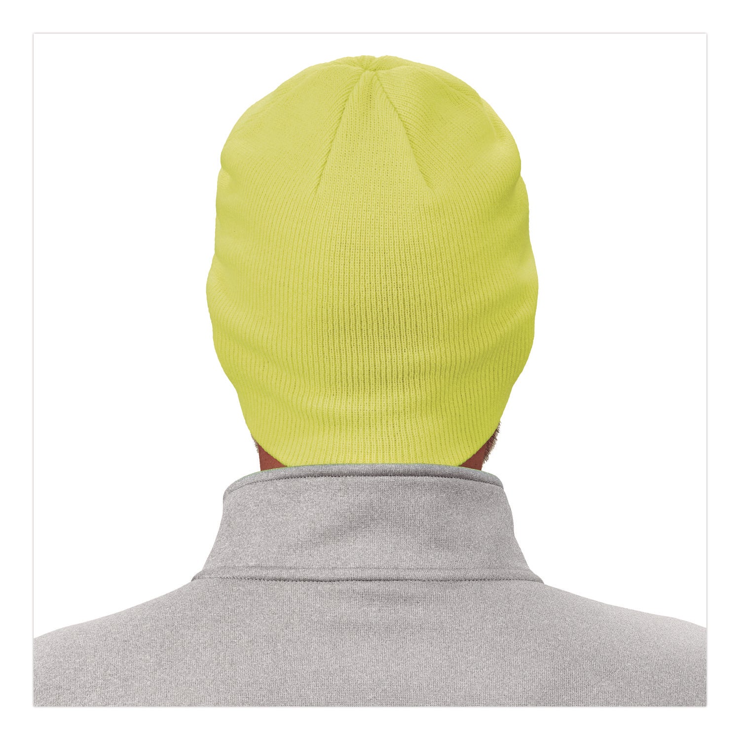 Ergodyne 6812 Ribbed Knit Beanie, Acrylic, Lime, Pack of 6