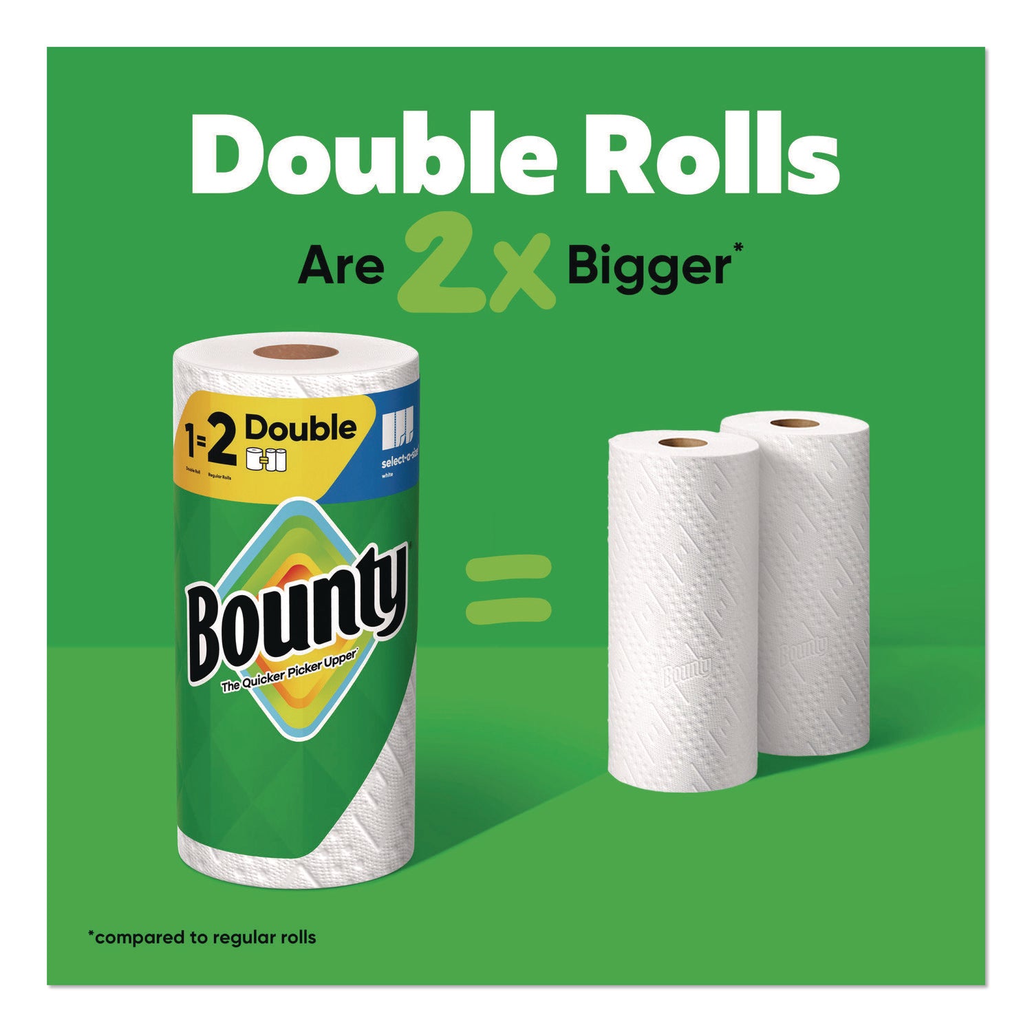 Bounty Select-A-Size Paper Towels, 2 Ply, Diamond Texture, Green, 103 Sheets per Roll, 8 Rolls per Carton