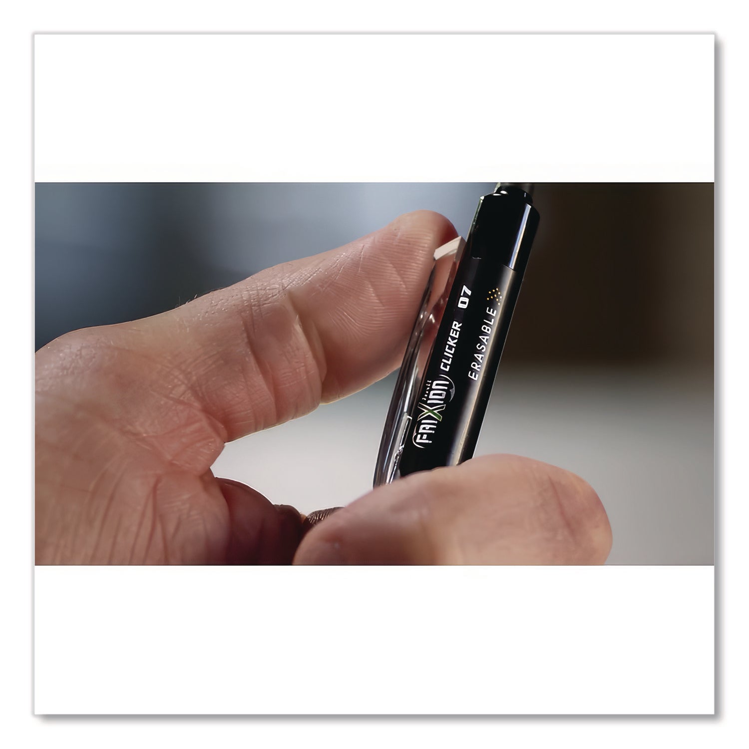 FriXion Clicker Erasable Gel Pen, Retractable, Fine 0.7 mm, Navy Ink, Navy Barrel, 3/Pack