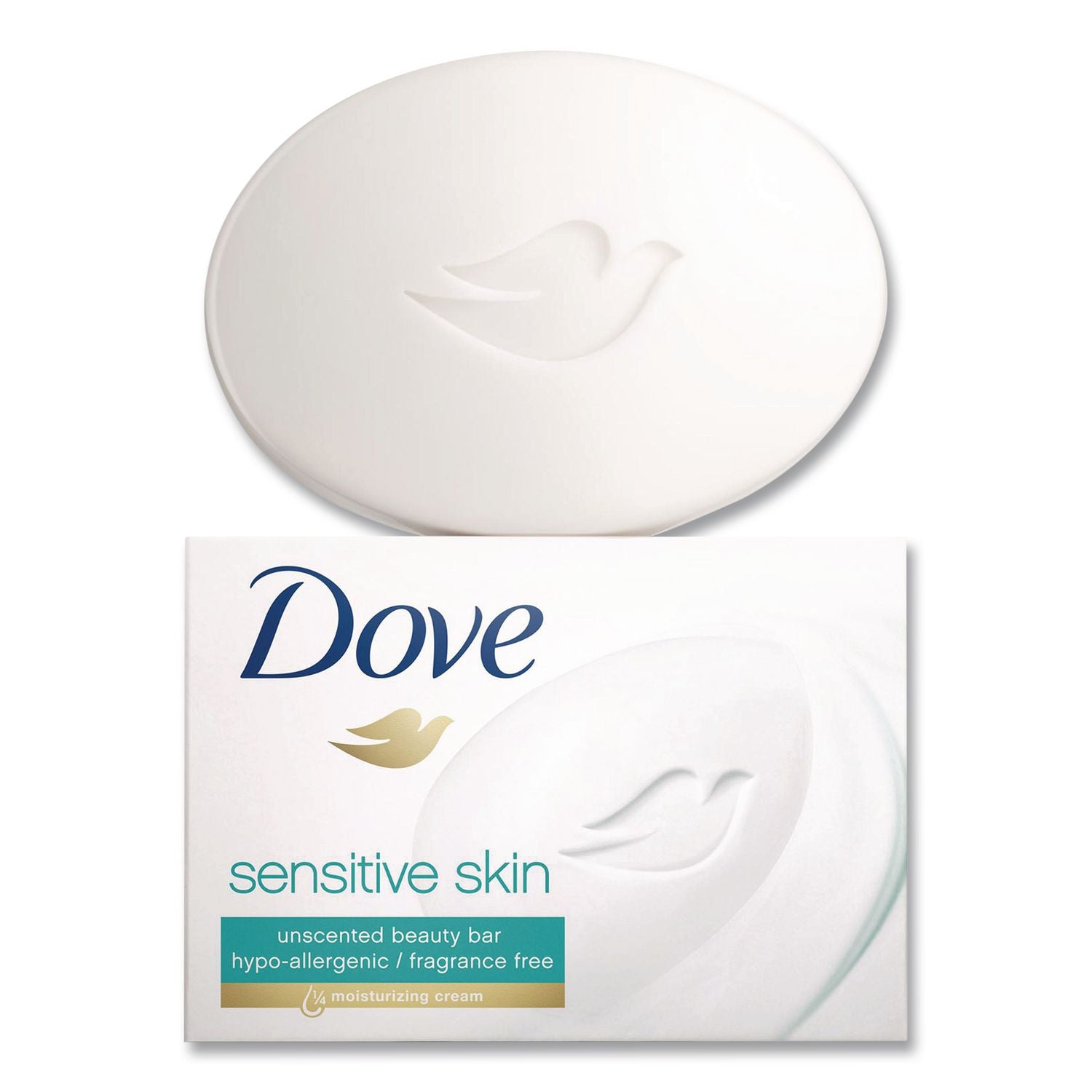 Sensitive Skin Bath Bar, Unscented, 4.5 oz, 8 Bars/Pack, 9 Packs/Carton