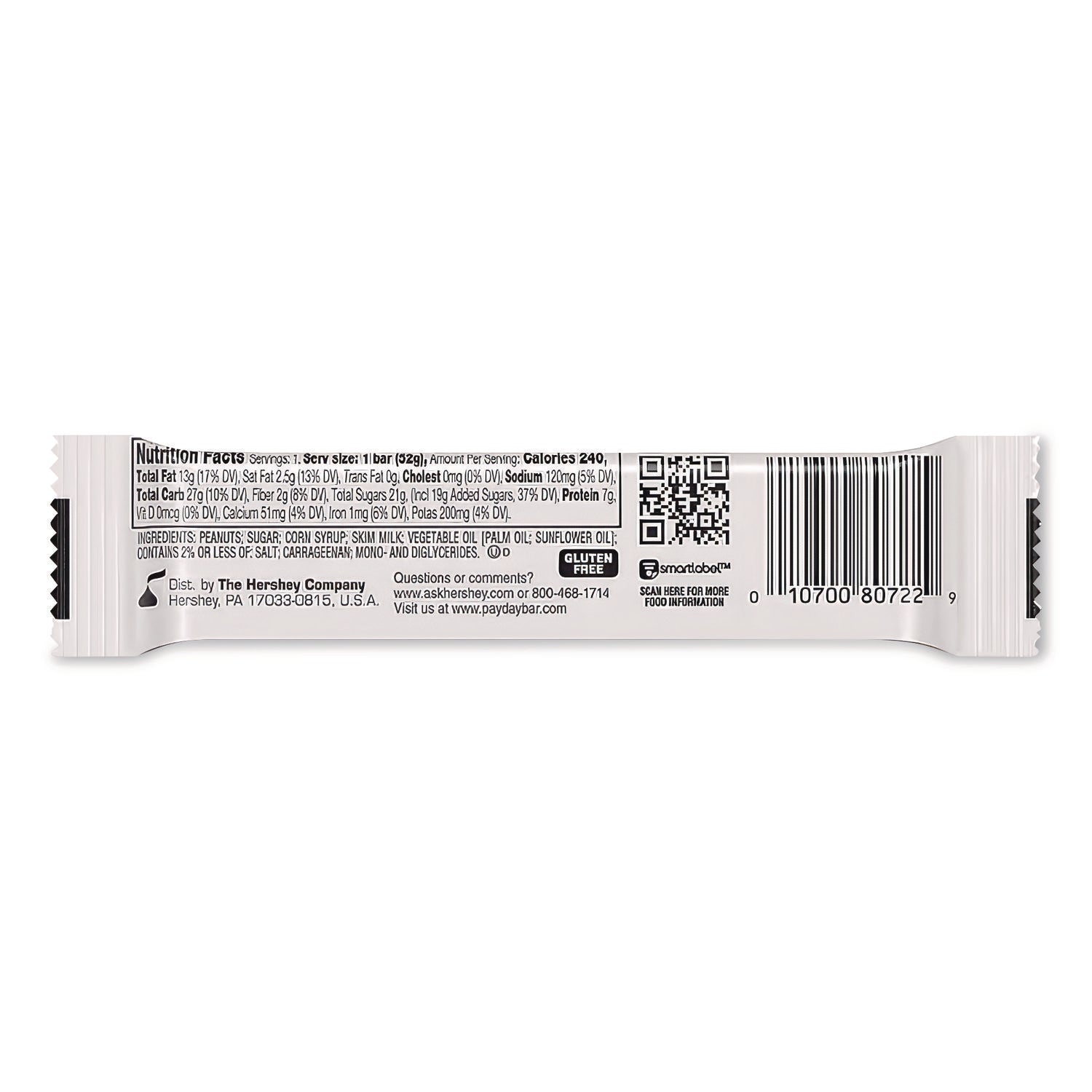 Payday Chewy Candy Bars, Peanut Caramel, 1.85 Oz, 24/box