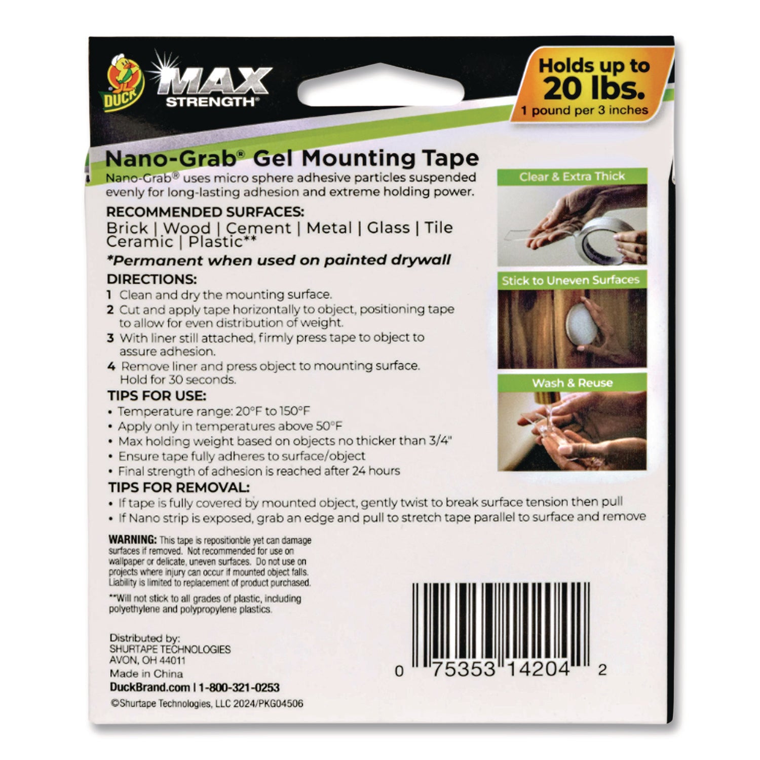 5 ft Length x 0.94" Width - Clear - Gel - 1 Each