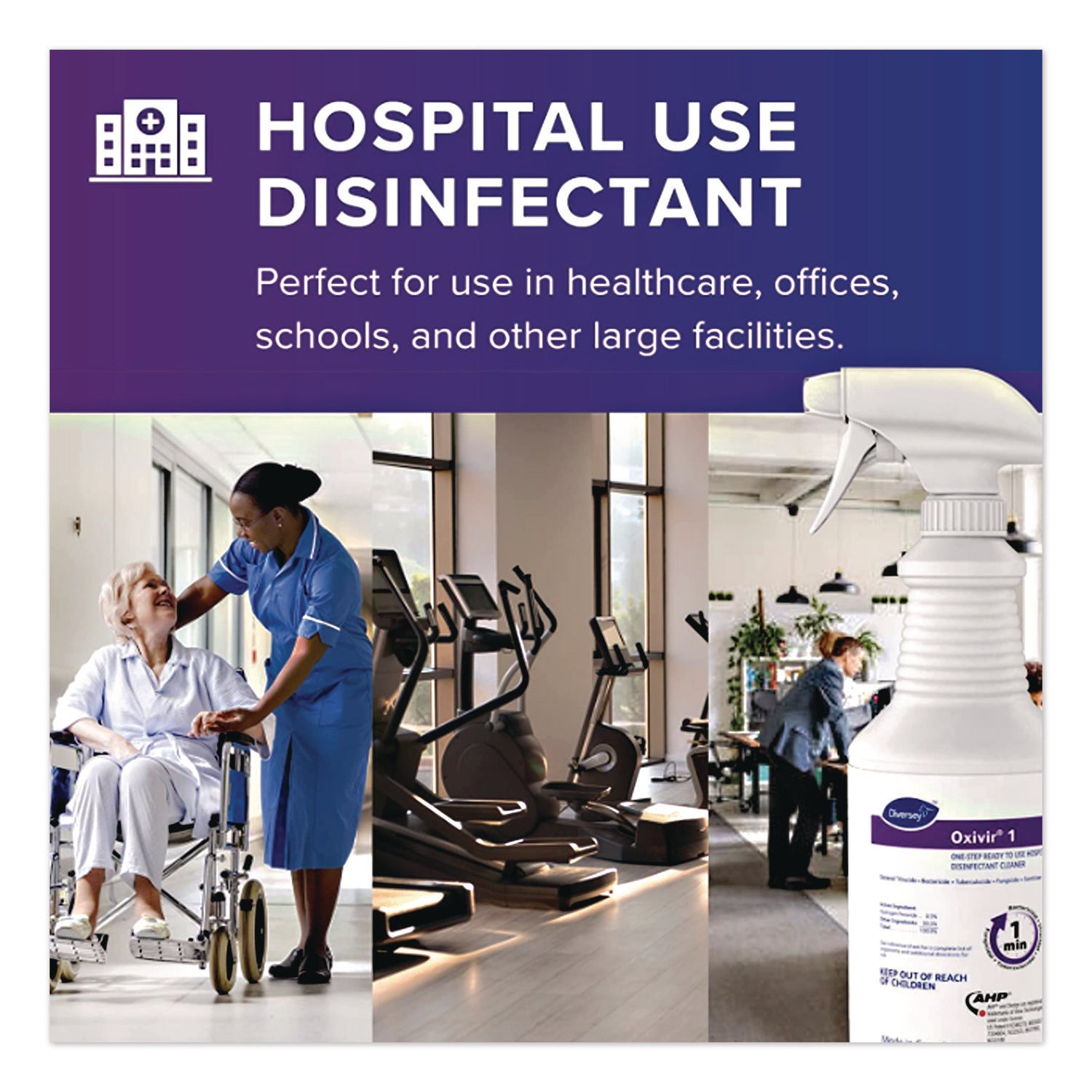 Diversey Oxivir Ready-to-use Surface Cleaner - For Hospital, Ceramic, Enamel, Fiberglass, Glass, Grout, Laminate, Metal, Plastic, Vinyl - Liquid - 32 fl oz (1 quart) - VOC-free, APE-free, Odorless, Unscented Bottle - 1 Each