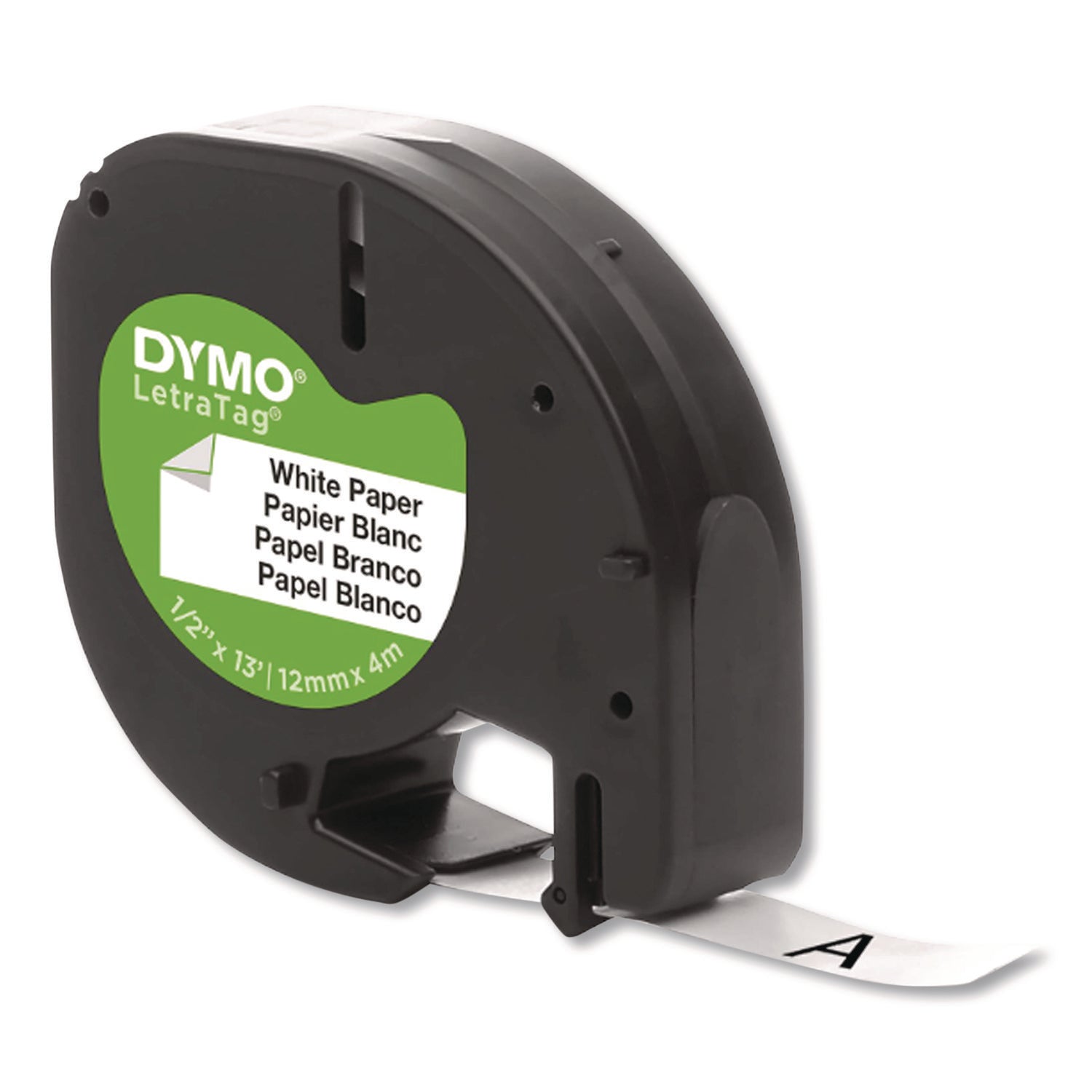 Dymo LetraTag Electronic Labelmaker Tape - 1/2" Width - Direct Thermal - White - Paper - Easy Peel - 2 / Pack