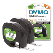 Dymo LetraTag Electronic Labelmaker Tape - 1/2" Width - Direct Thermal - White - Paper - Easy Peel - 2 / Pack